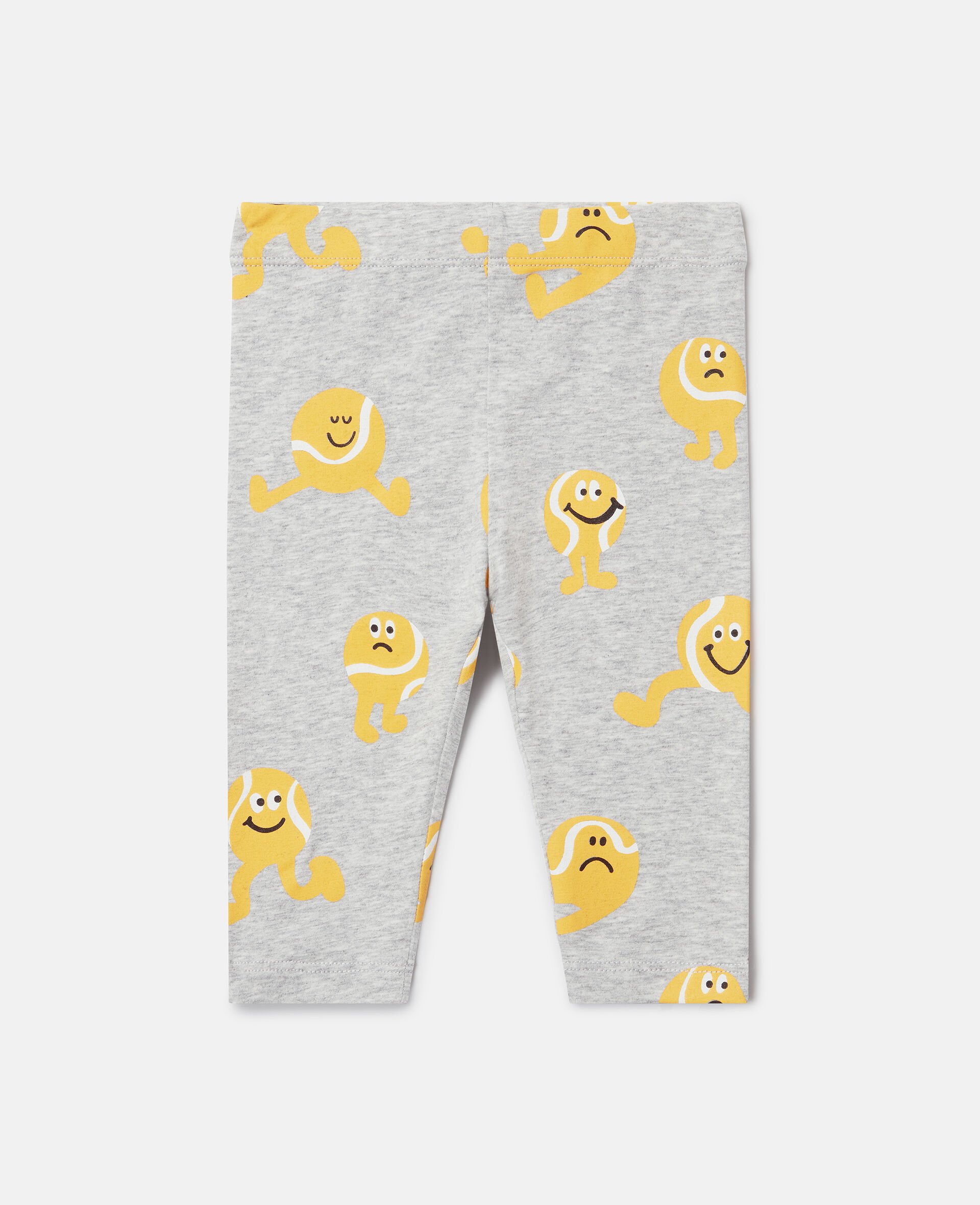 Tennis Ball Print Jersey Leggings-Grey-medium