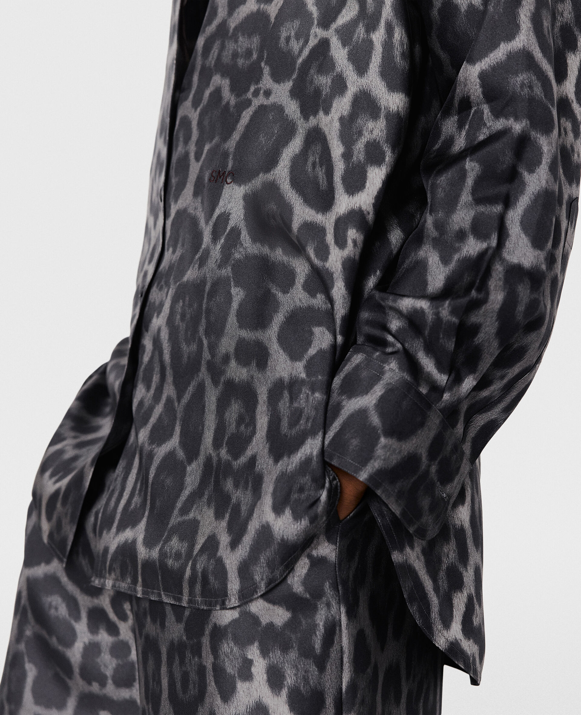 Oversize-Shirt mit Leoparden-Print-Grau-large image number 3