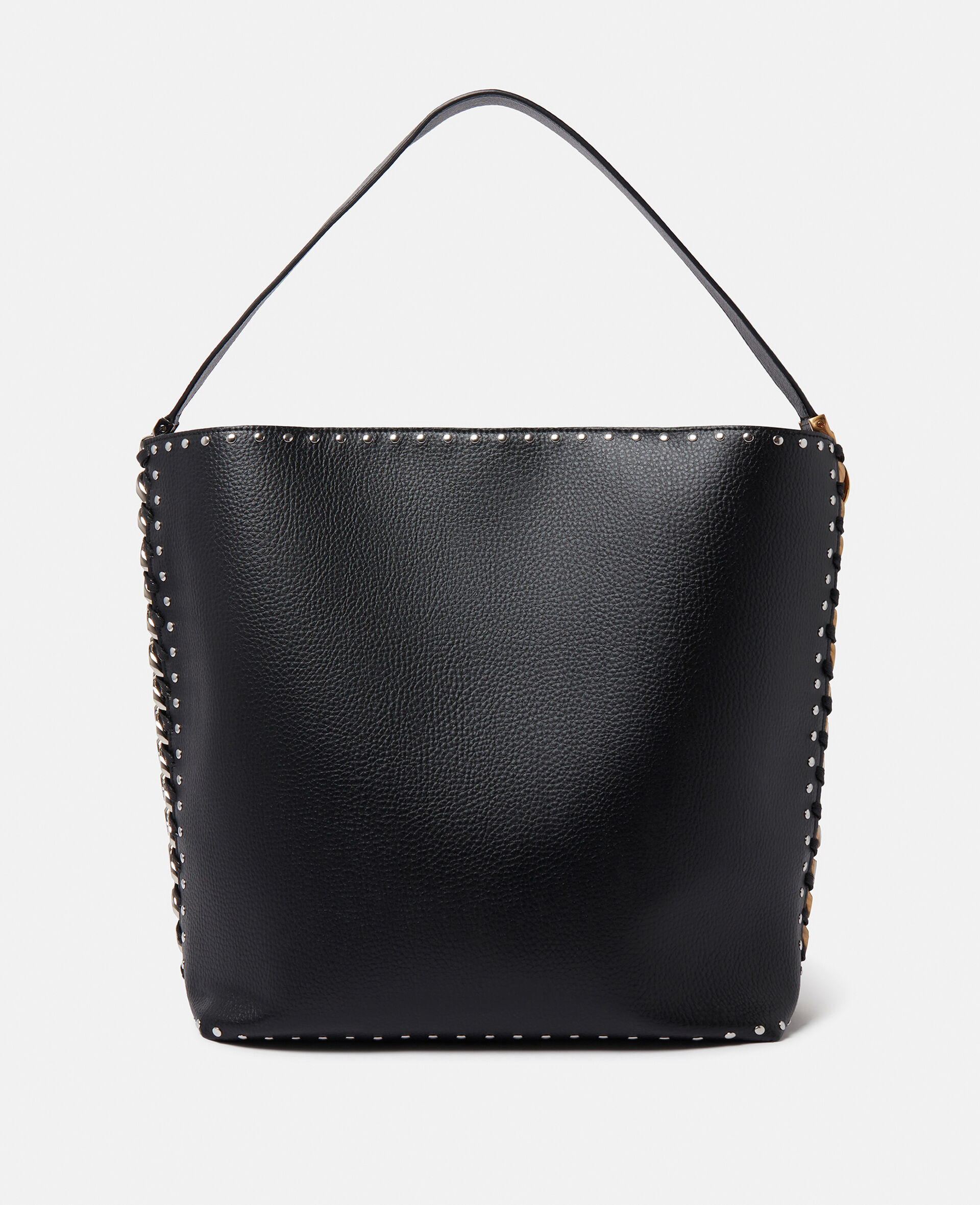 Frayme Studded Grainy Alter Mat Tote Bag-Black-large image number 3