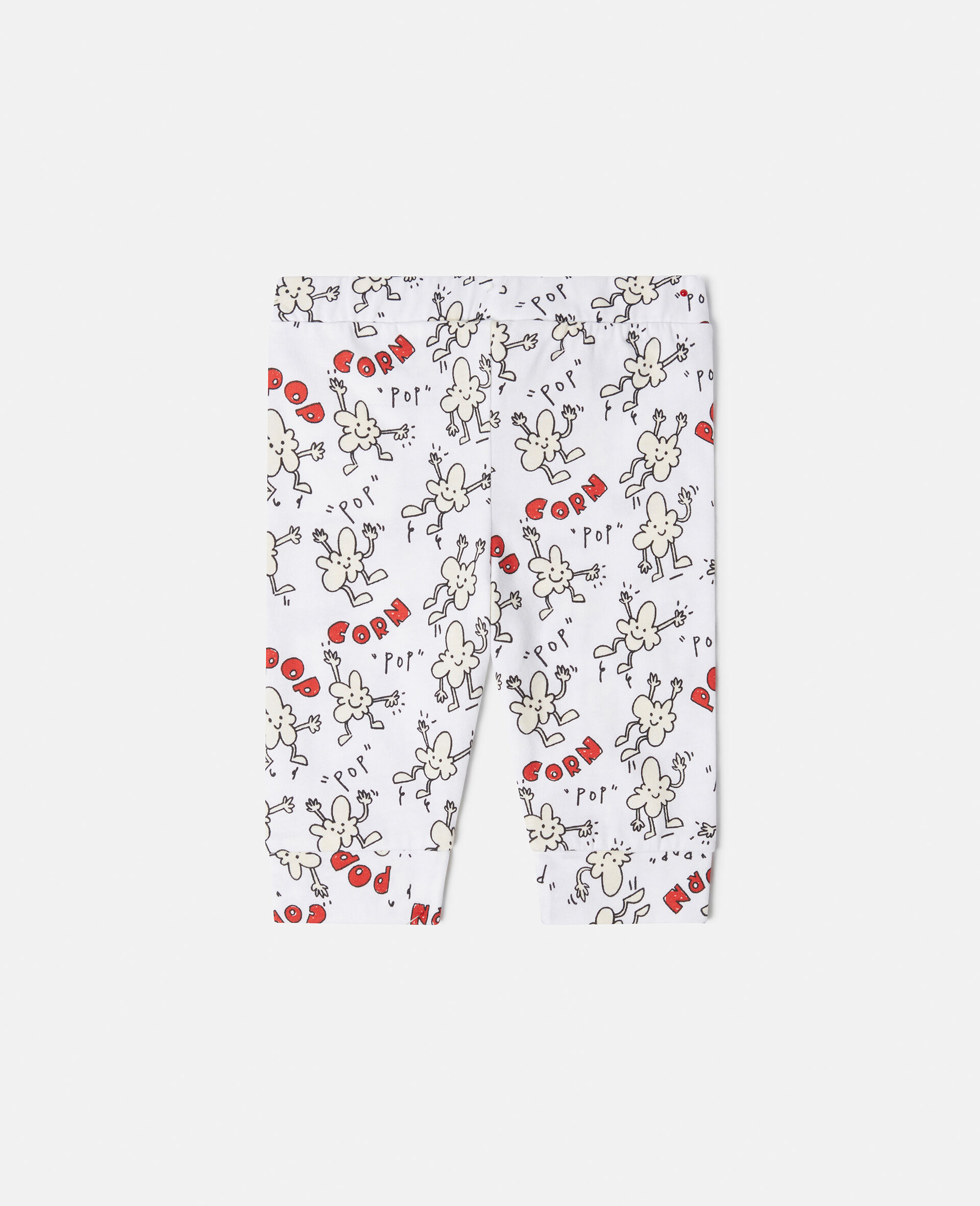 Popcorn Print Leggings-White-large image number 2