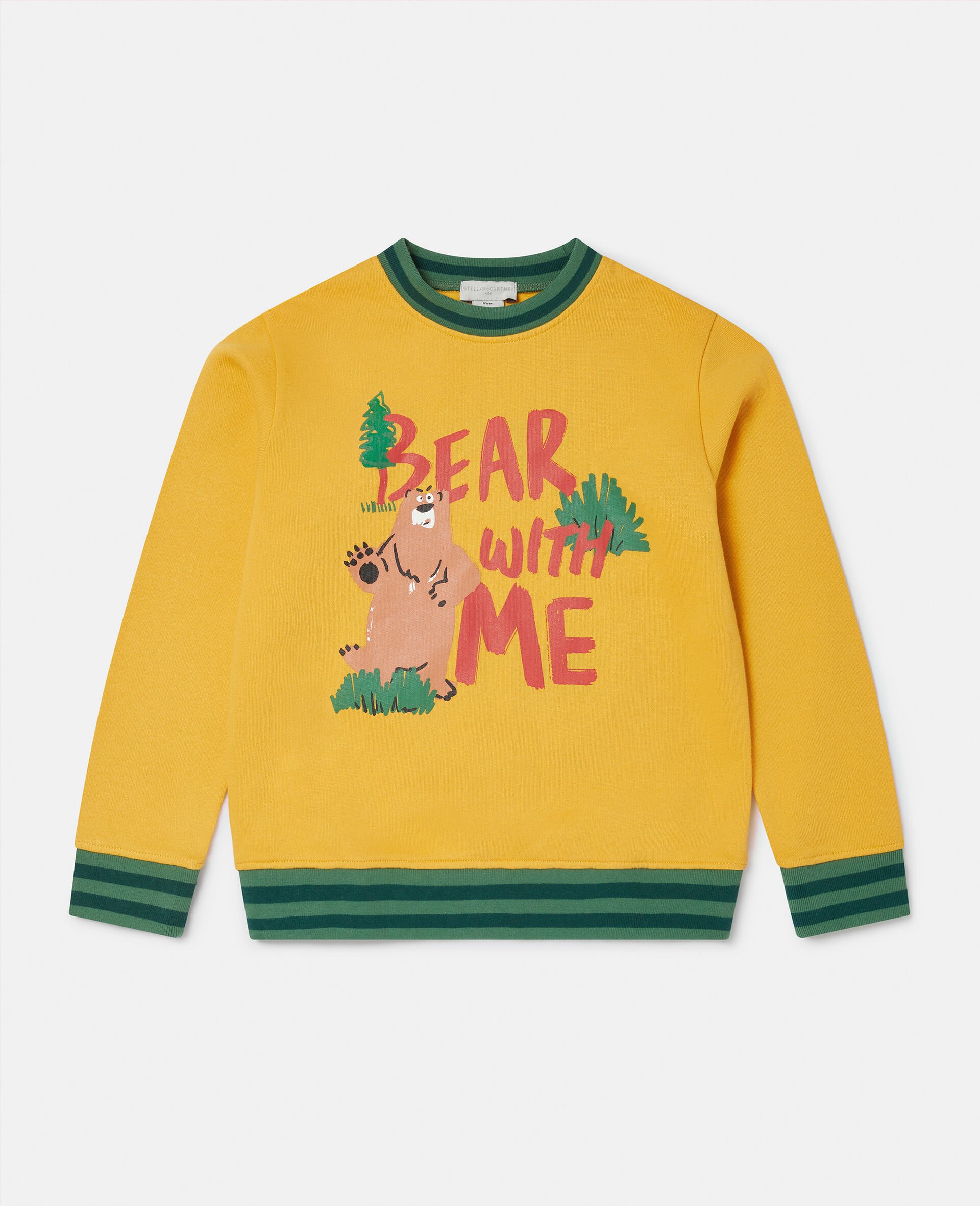 Maglione con scritta &ldquo;Bear With Me&rdquo;-Giallo-large image number 0