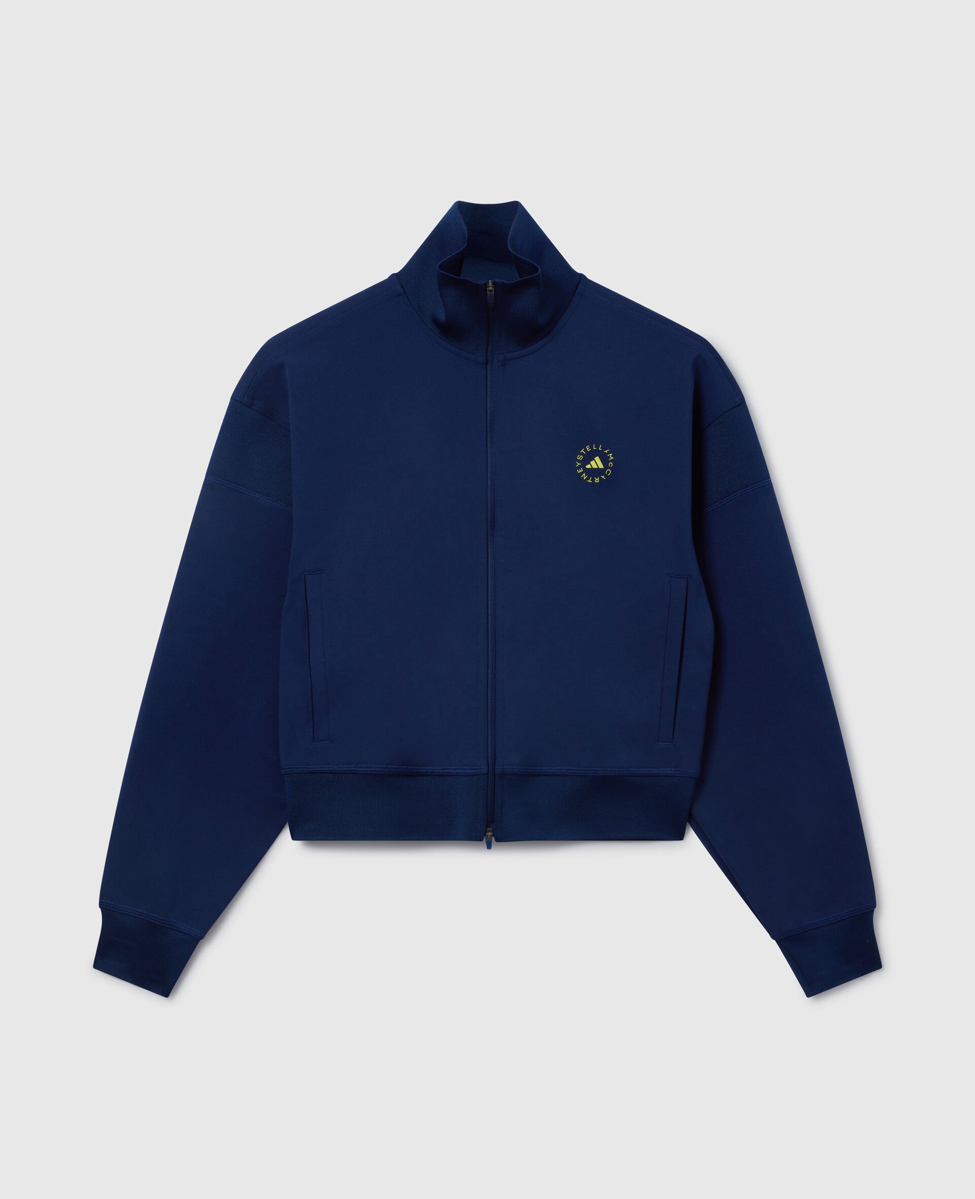 Logo Knitted Track Jacket-Blue-medium