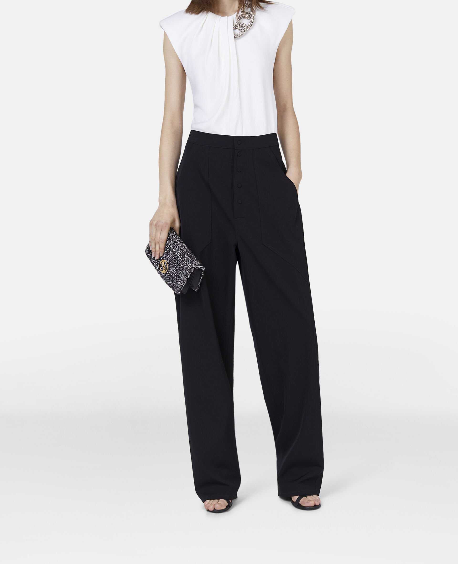 Falabella Crystal Chain Sleeveless Top-White-model