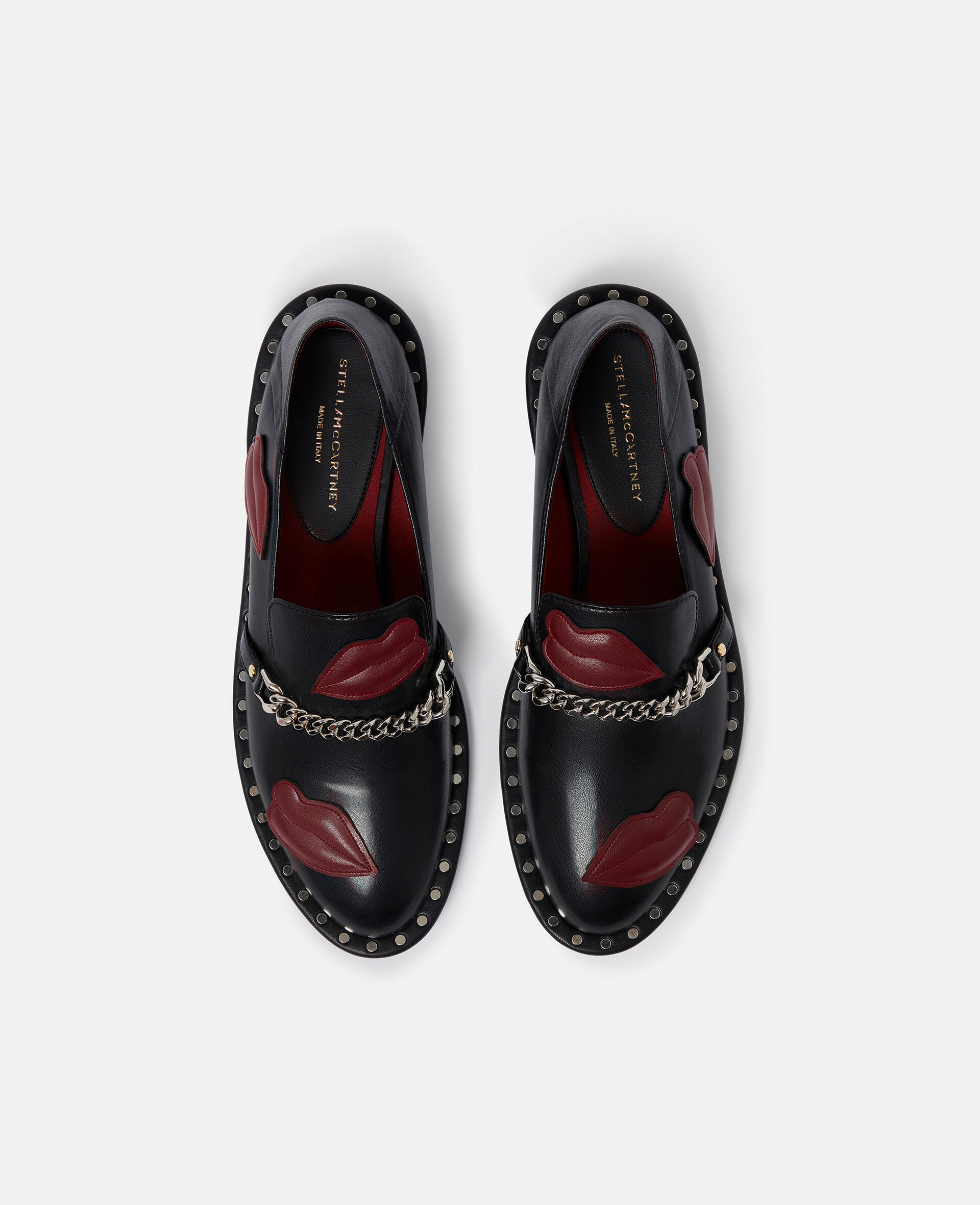Falabella Lip Appliqu&eacute; Loafers-Black-large image number 3