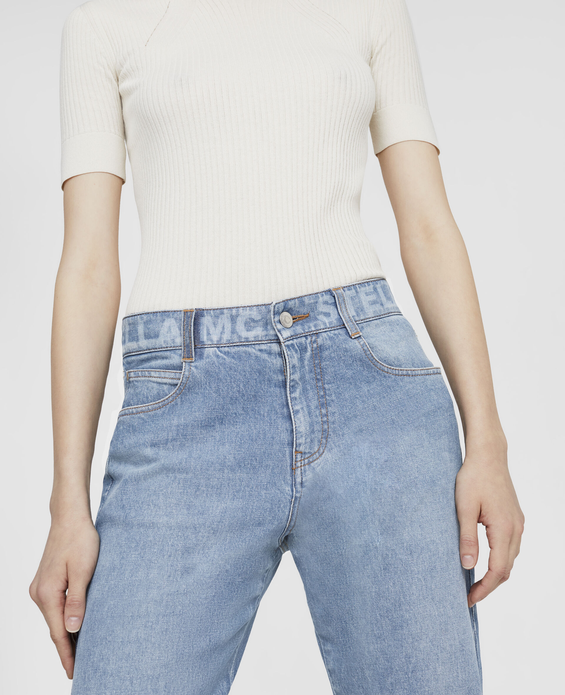 Logo Slim Denim Jeans-Blue-large image number 3