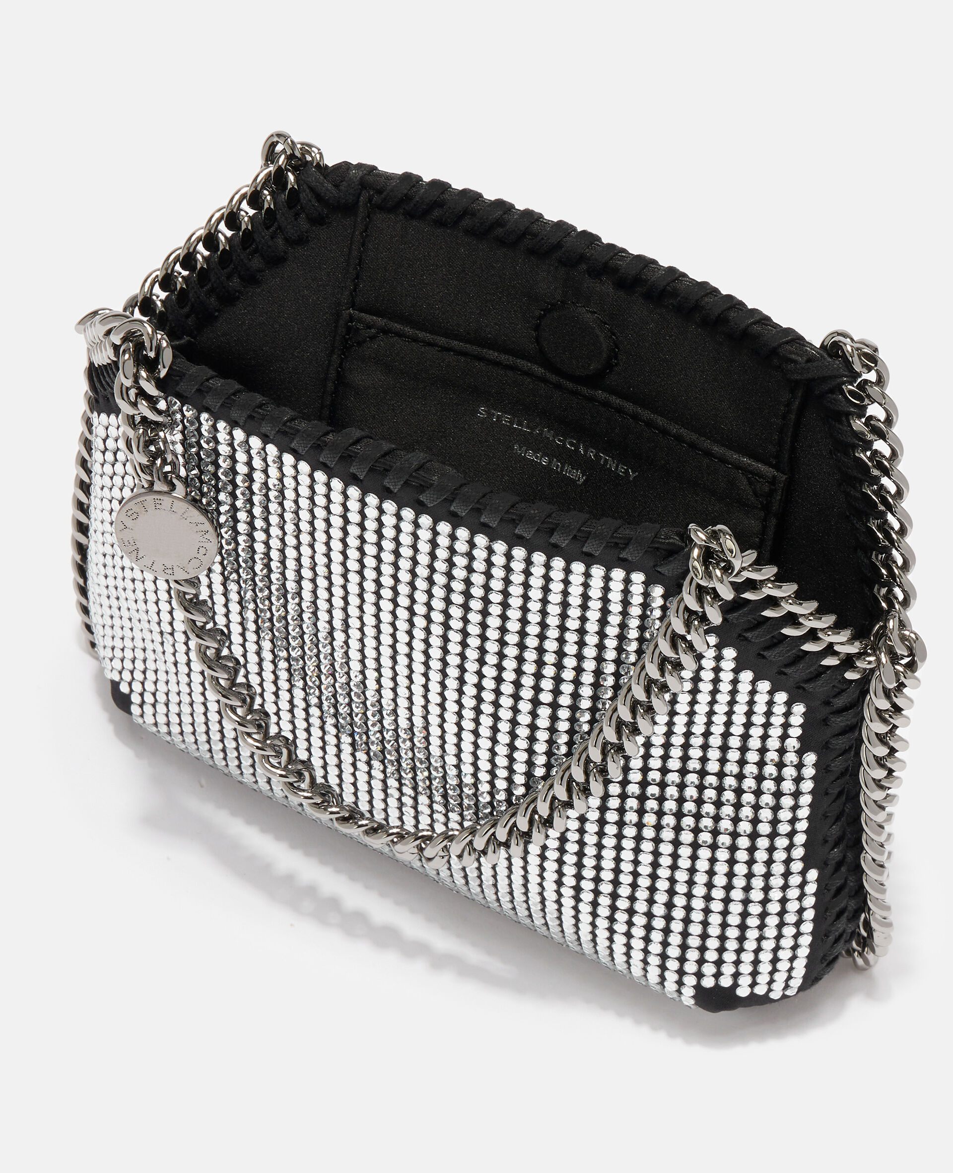 Mini sac porte epaule a cristaux Falabella-Noir-model