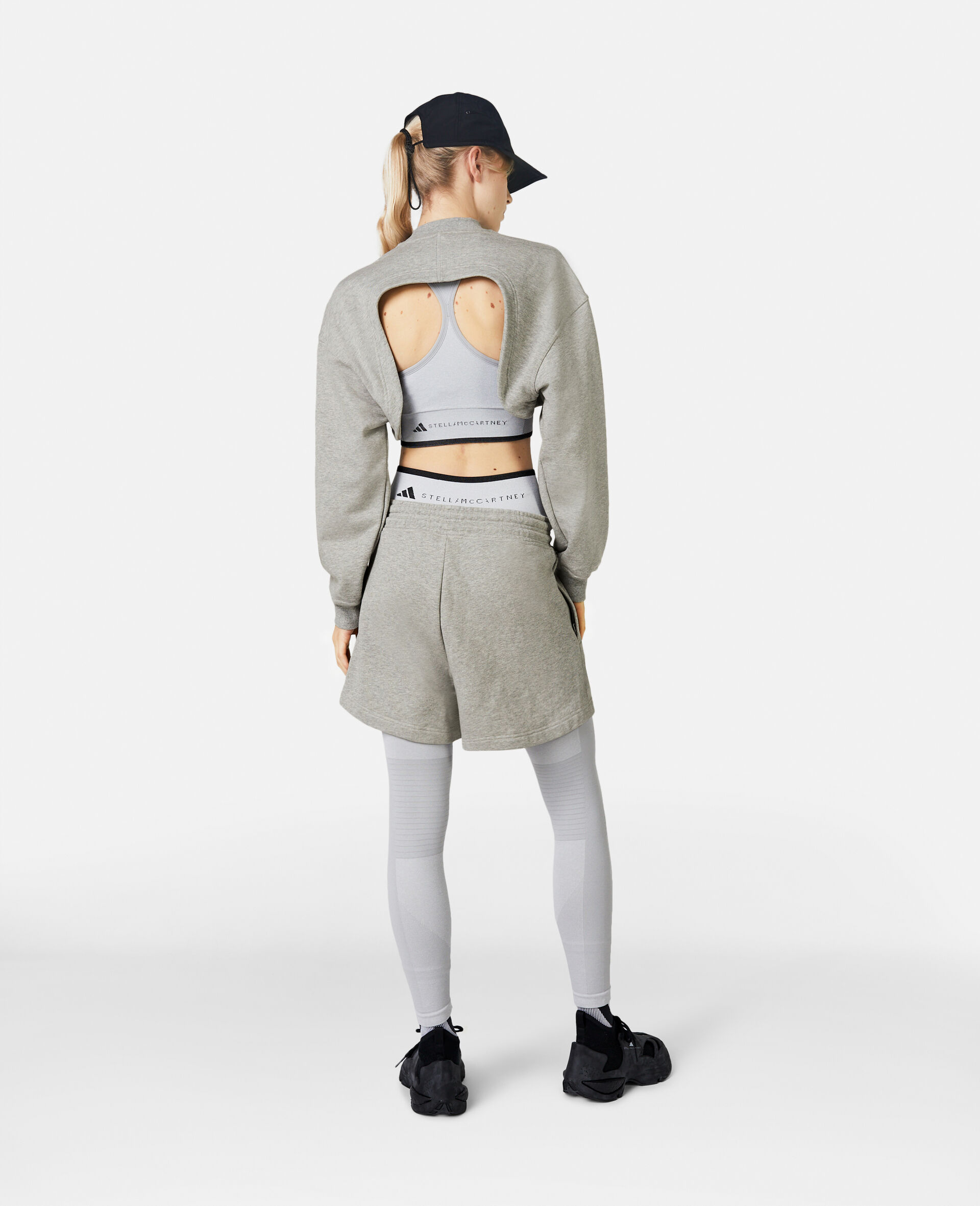 TrueCasuals Ultra Cropped Sweatshirt-Grey-large image number 2