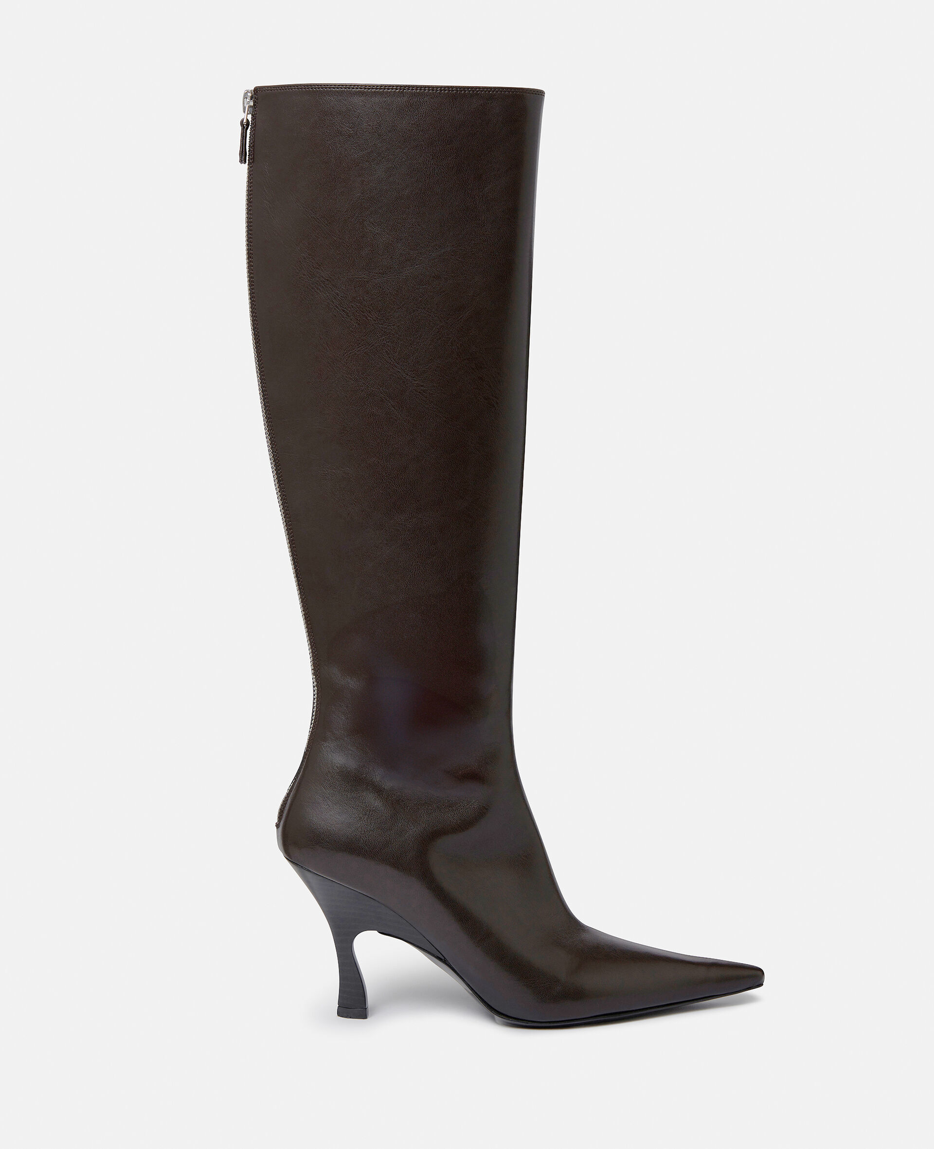 Elsa Knee-High Heeled Boots -Brown-large image number 0