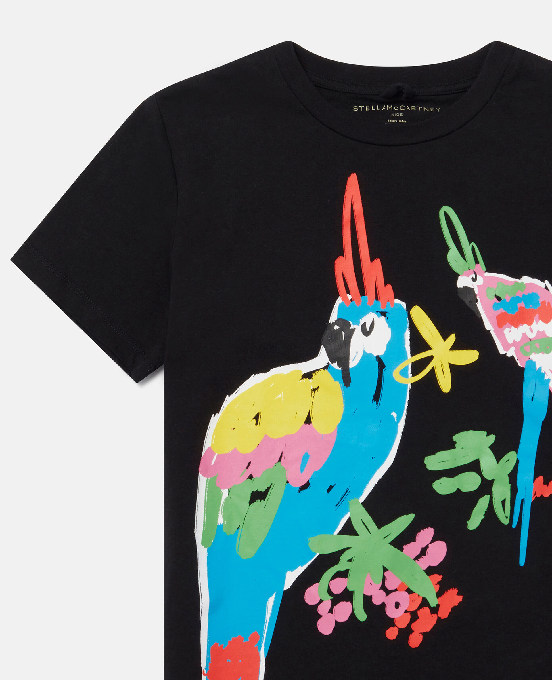 Parrot Print T-Shirt-Black-large image number 1