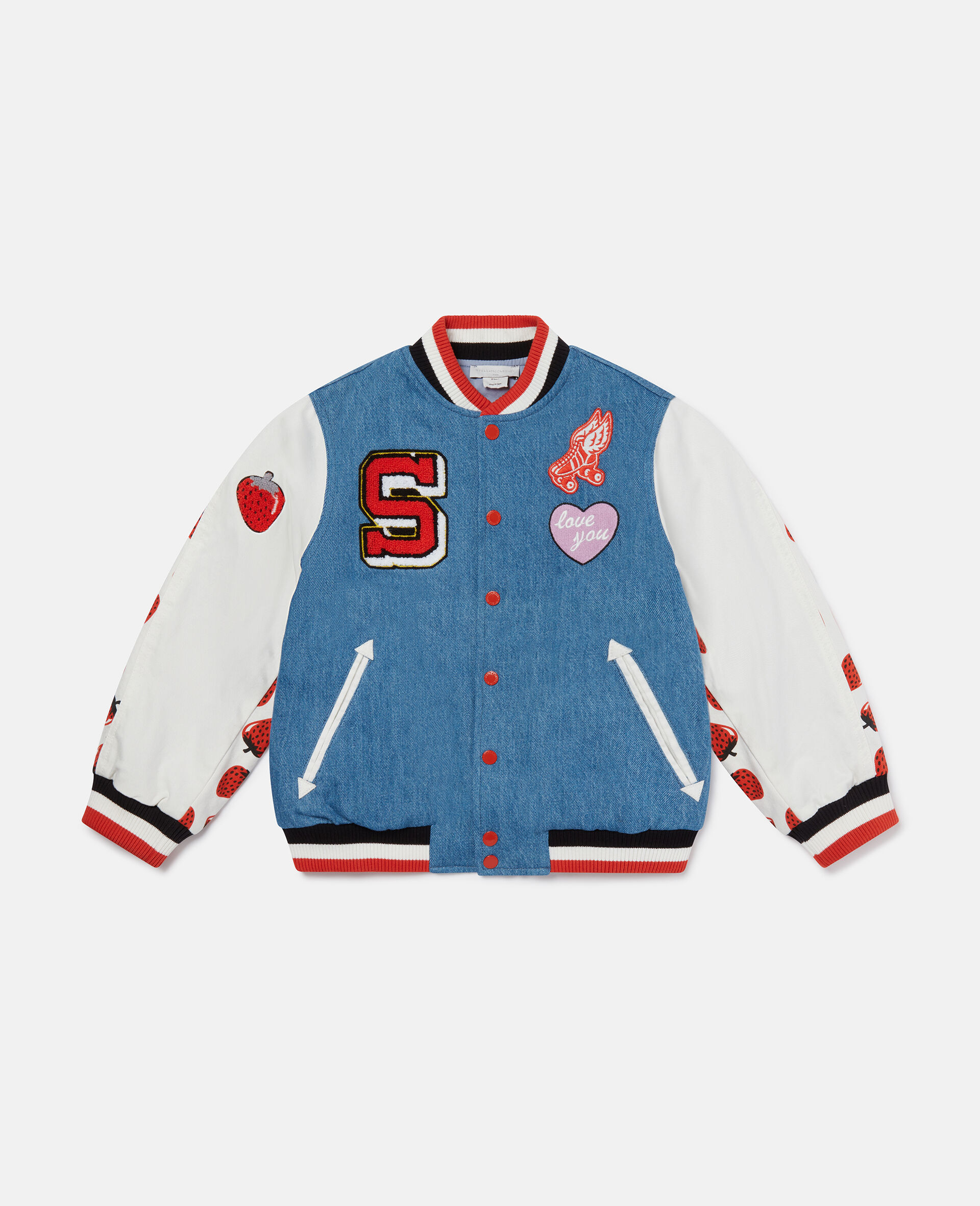 Initial Graphic Varsity Bomber Jacket-Blue-large image number 0