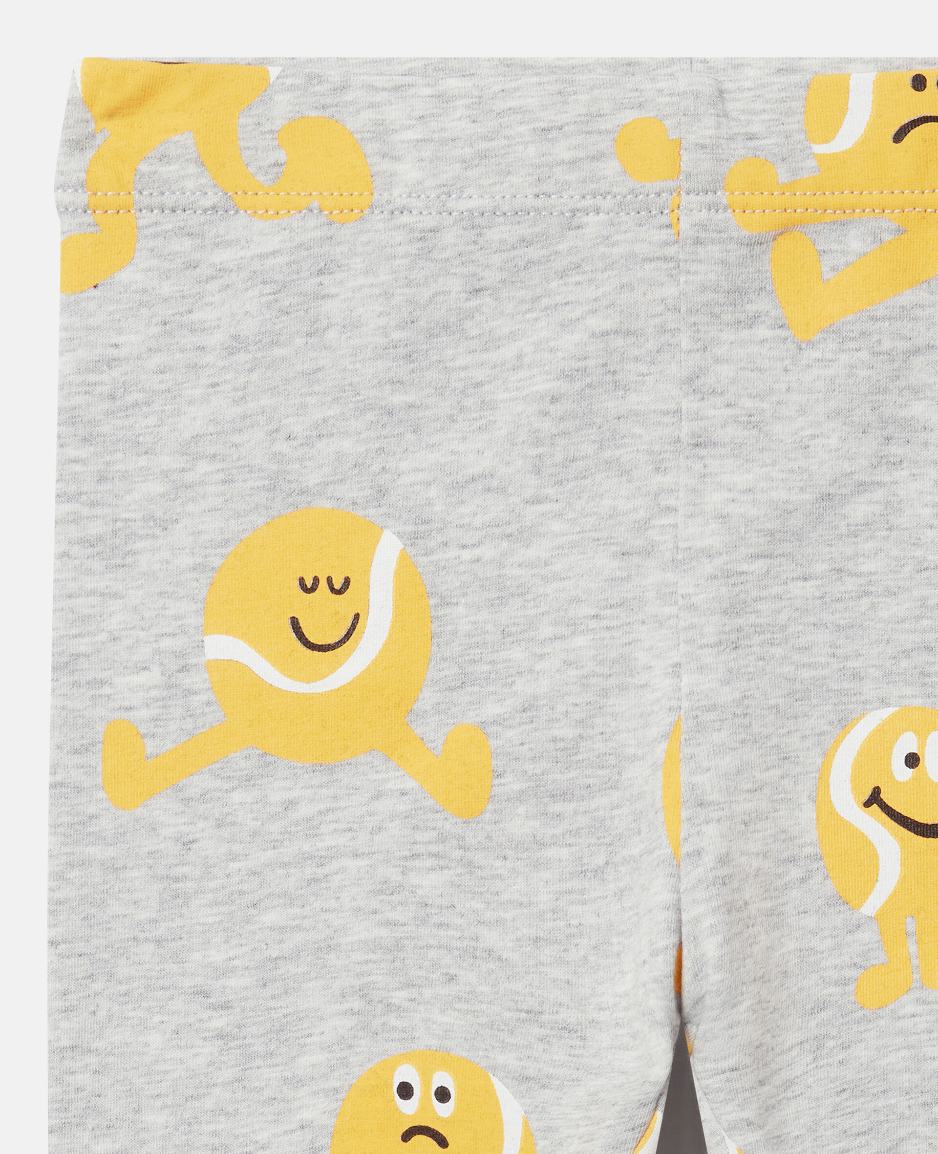 Tennis Ball Print Jersey Leggings-Grey-medium