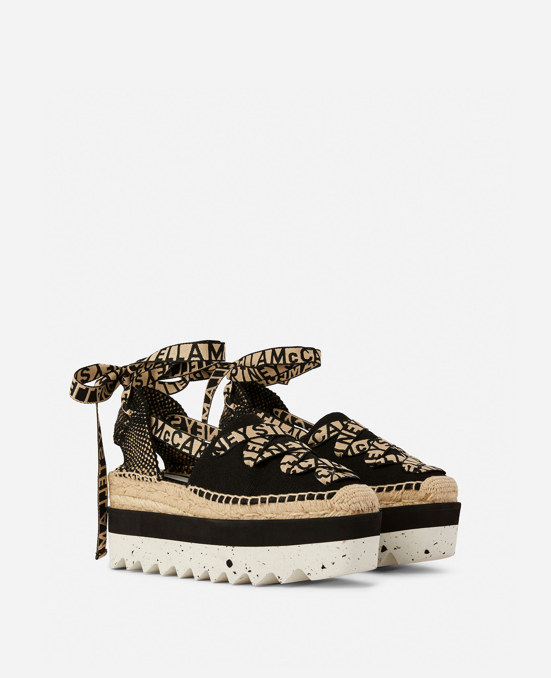 Women 黒 Gaia Platform Espadrilles | Stella McCartney JP