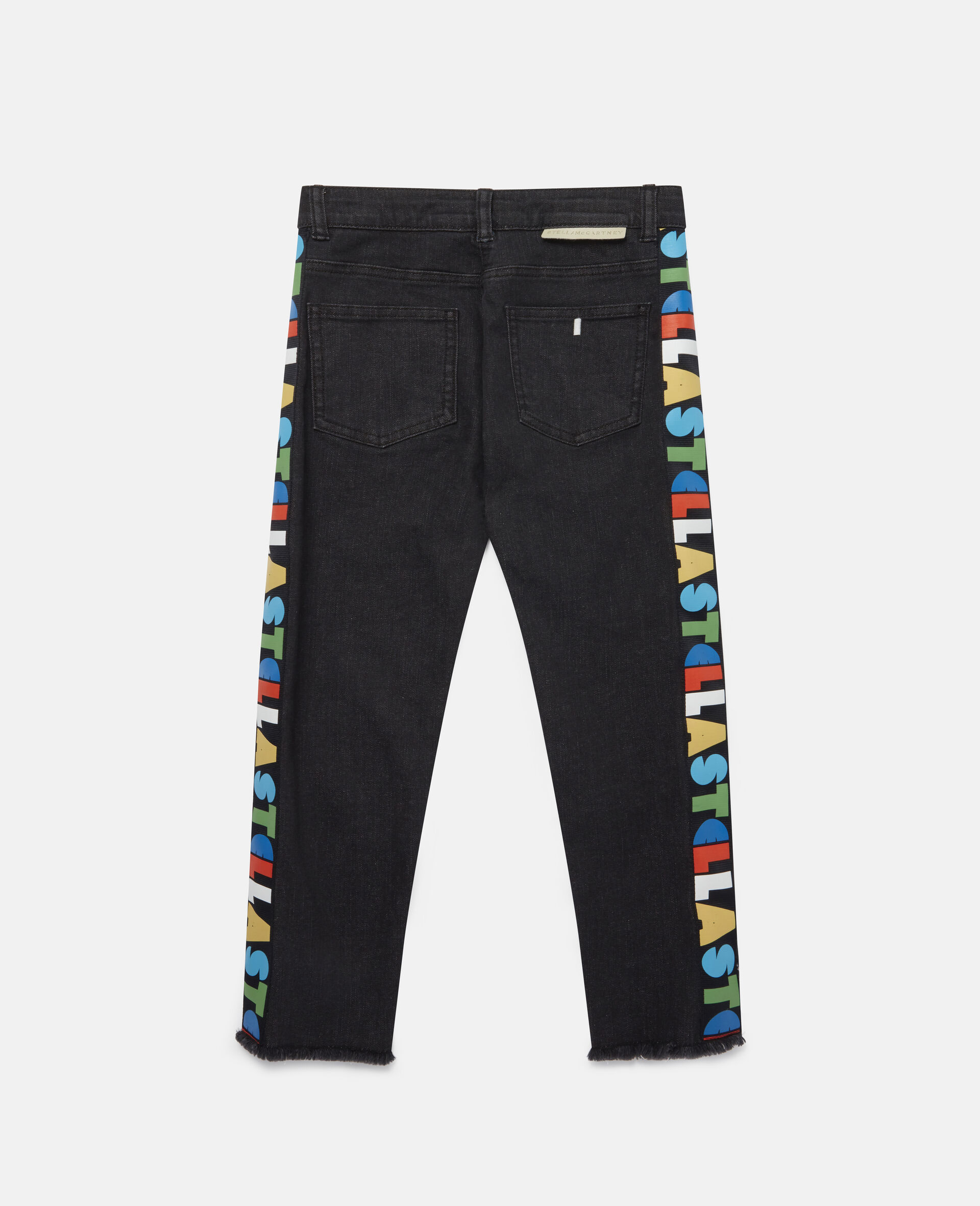 Pantalon en denim avec bandes à logo Stella-Noir-large image number 3