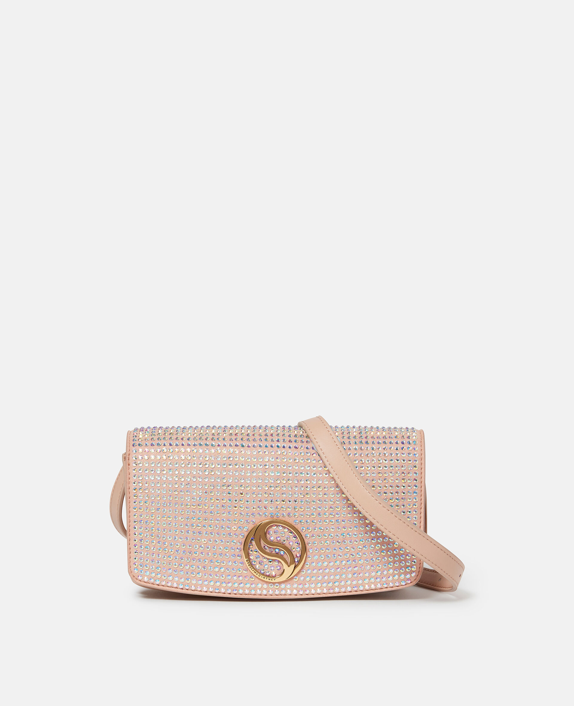 Portefeuille a bandouliere avec cristaux thermocolles S Wave-Noir-large image number 1