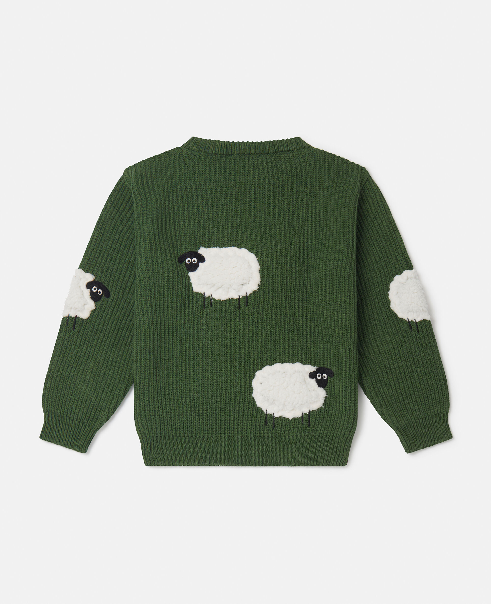 Women Green Sheep Appliqué Sweater | Stella McCartney US
