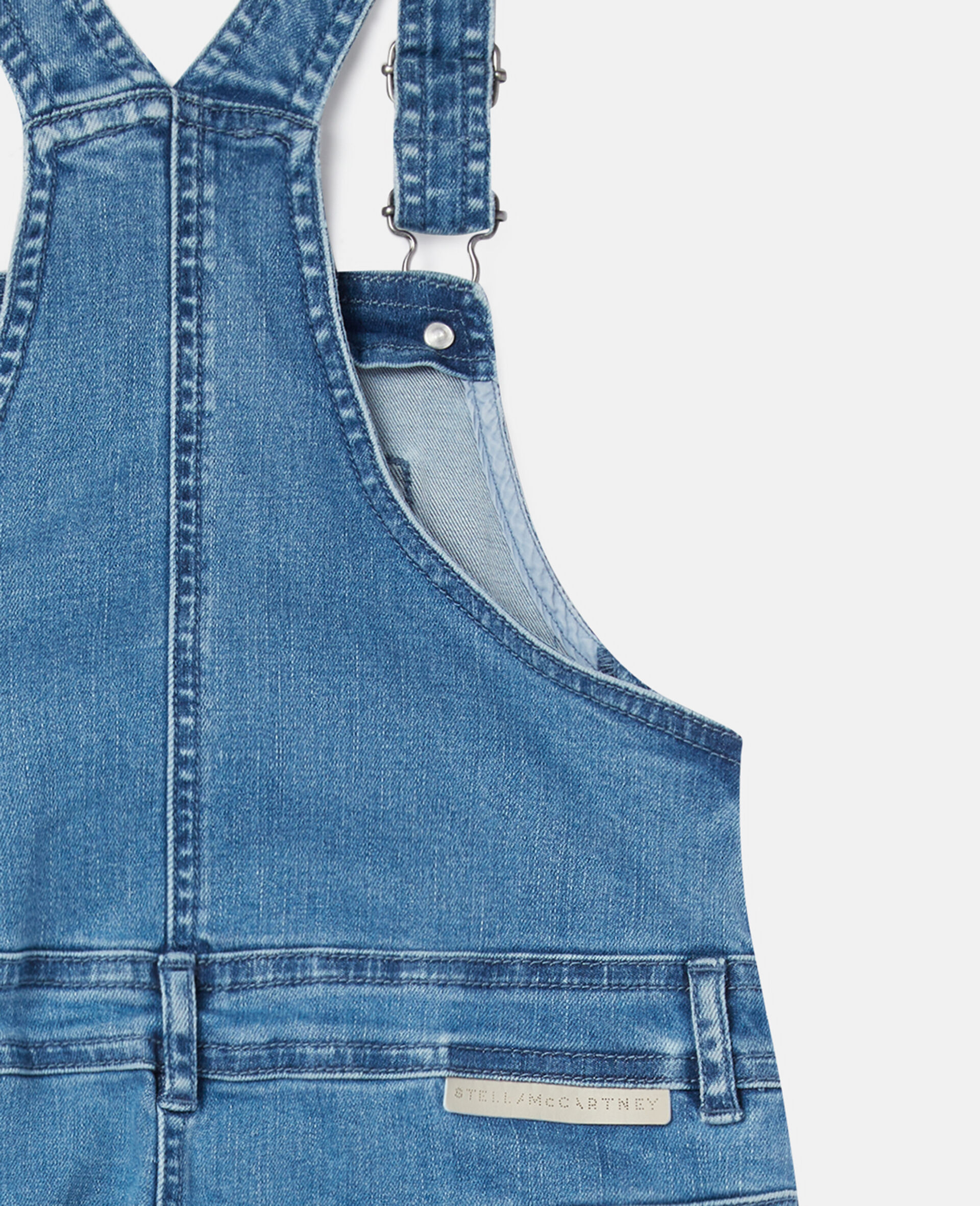 Denim Frill Dungarees-Blue-large image number 2