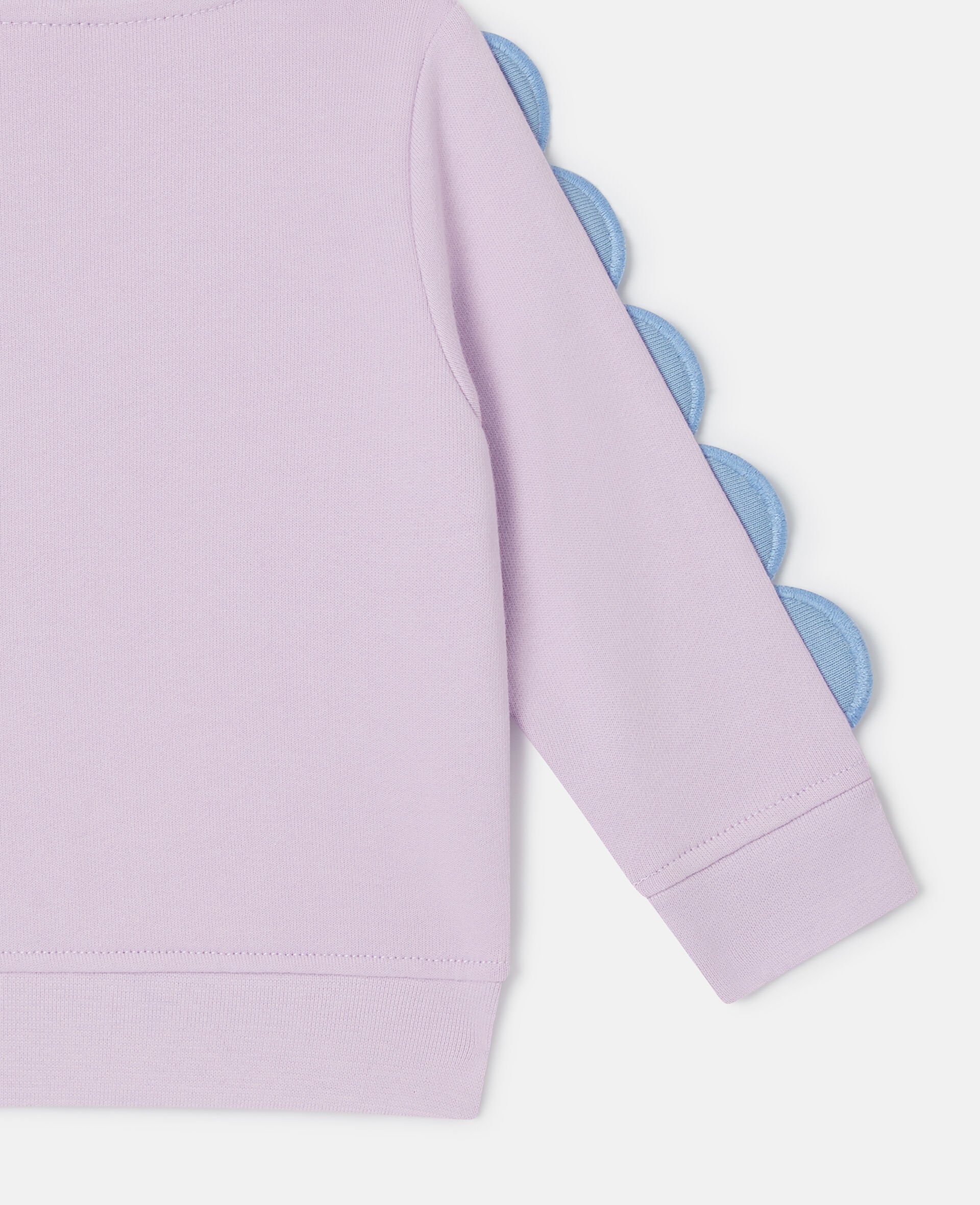 피쉬 그래픽 스캘럽 슬리브 스웨트셔츠-Purple-large image number 3