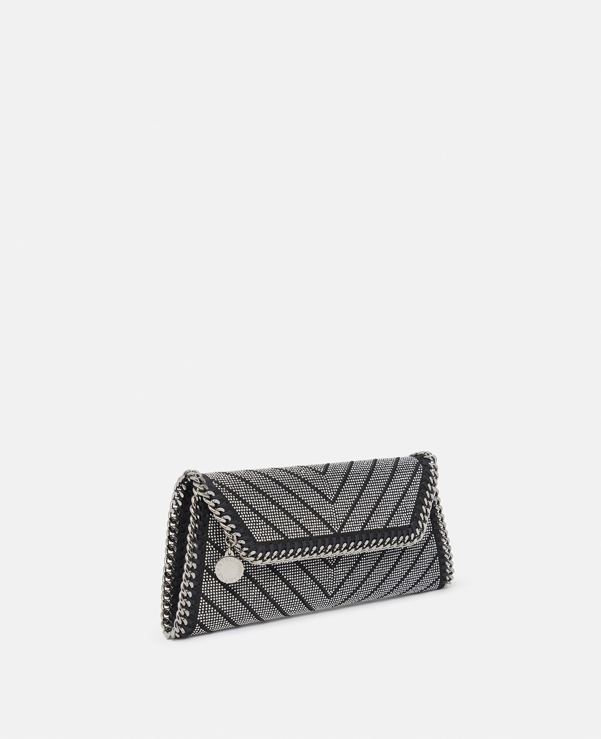 Falabella Crystal Chevron Clutch-Black-large image number 4