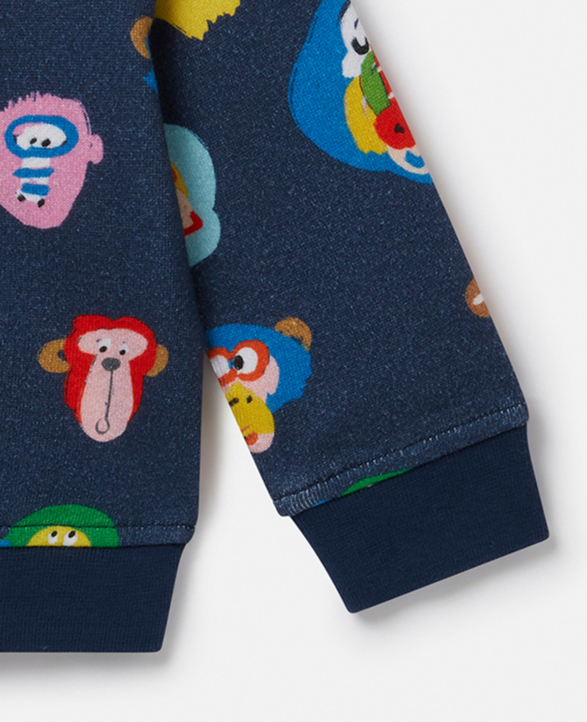 Baby Monkey Print Hoodie-Multicolour-large image number 3