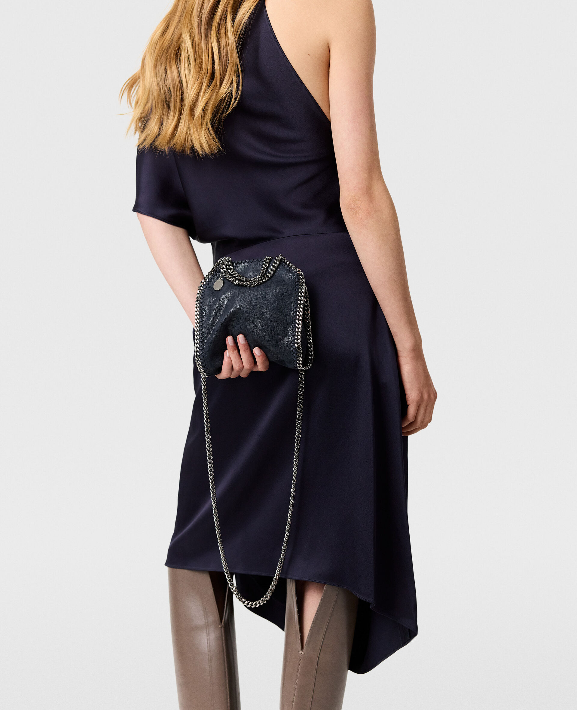 Asymmetric Tie-Neck Midi Dress-Blue-large Asymmetric Tie-Neck Midi Dress-Blue-large image number 5