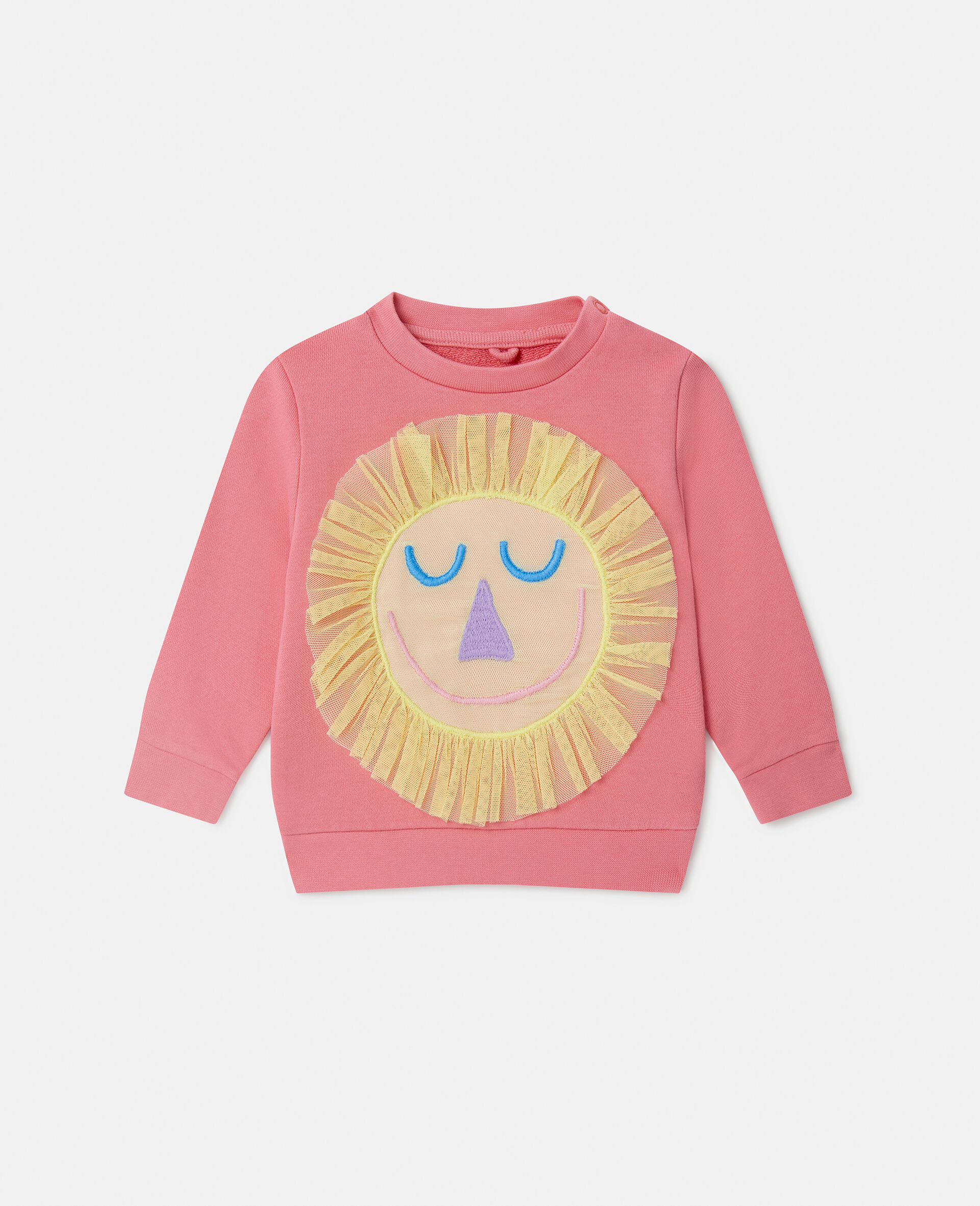 Fringed Sunshine Sweatshirt-Pink-model
