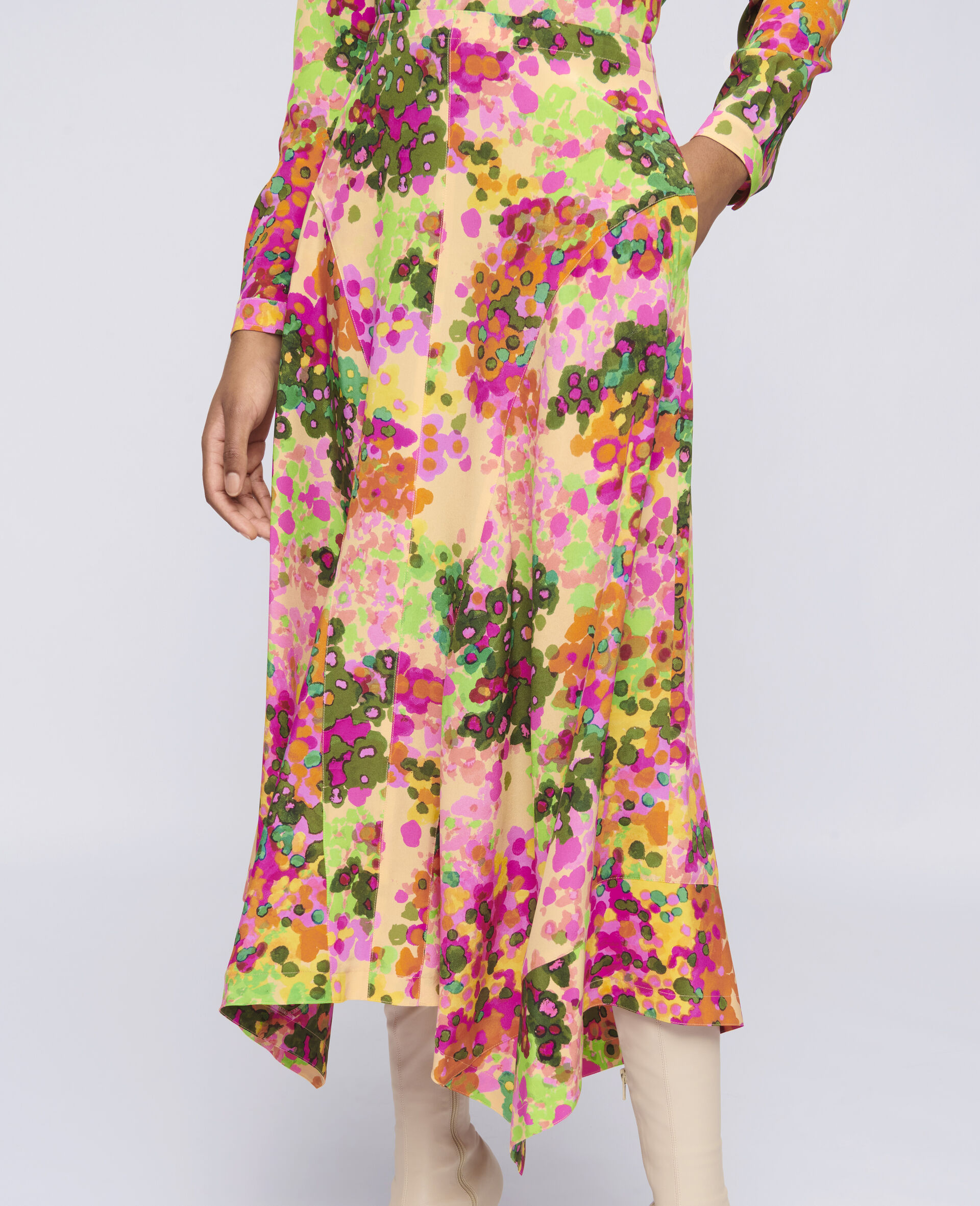 Naya Silk Skirt-Multicolour-large image number 3