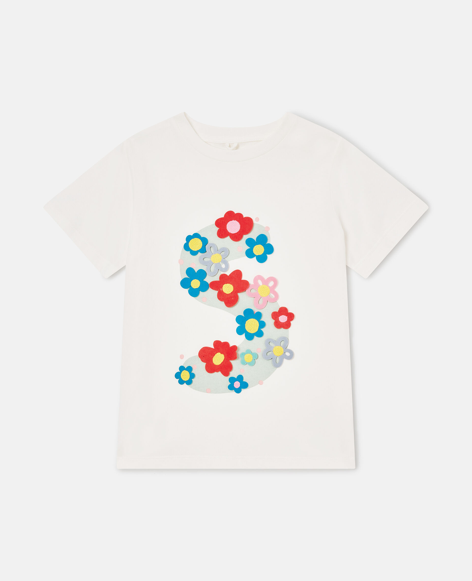 Floral S Graphic T-Shirt -White-medium