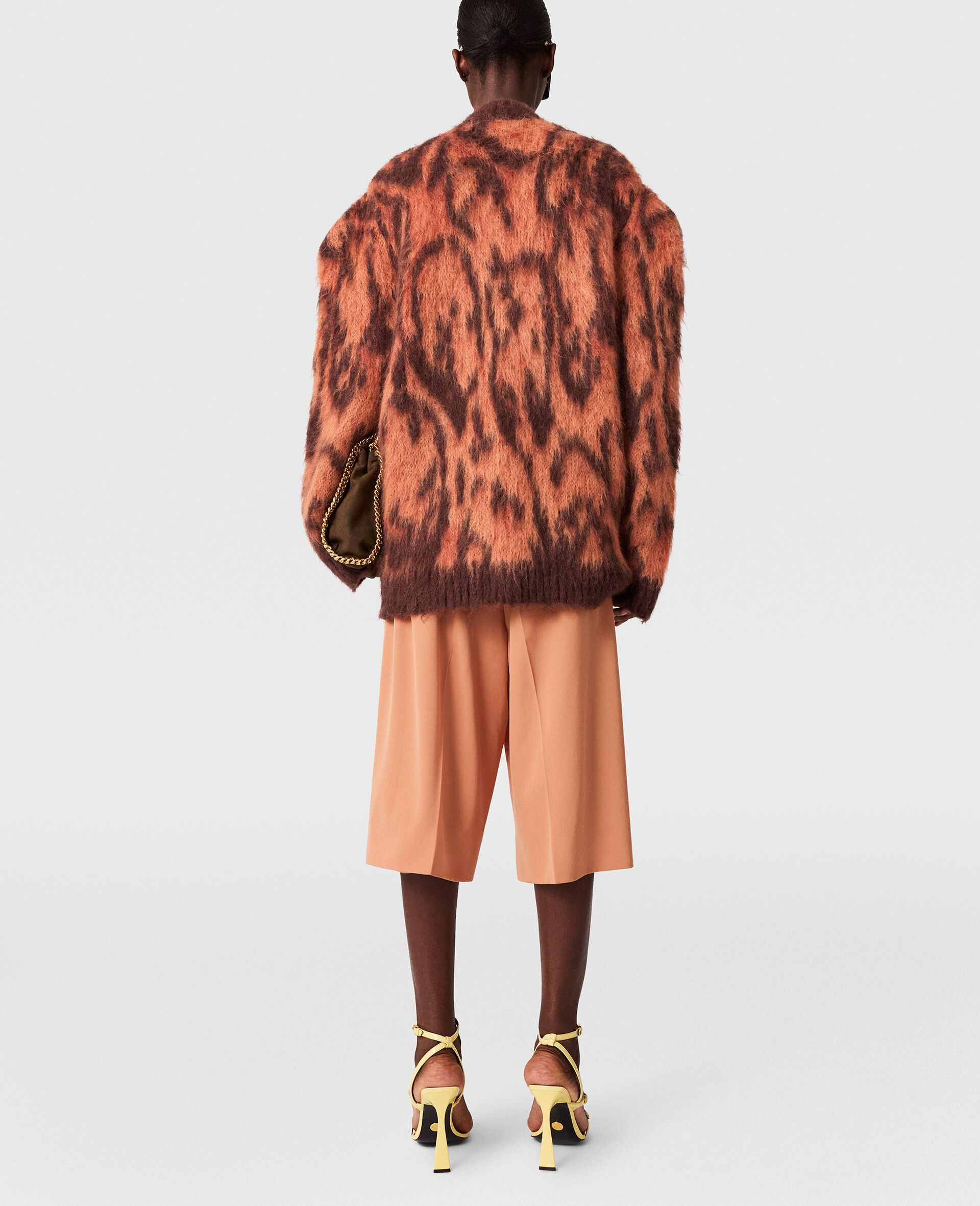 BERMUDA WIDE LEG CLASSIC TAILORING-Orange-large image number 3