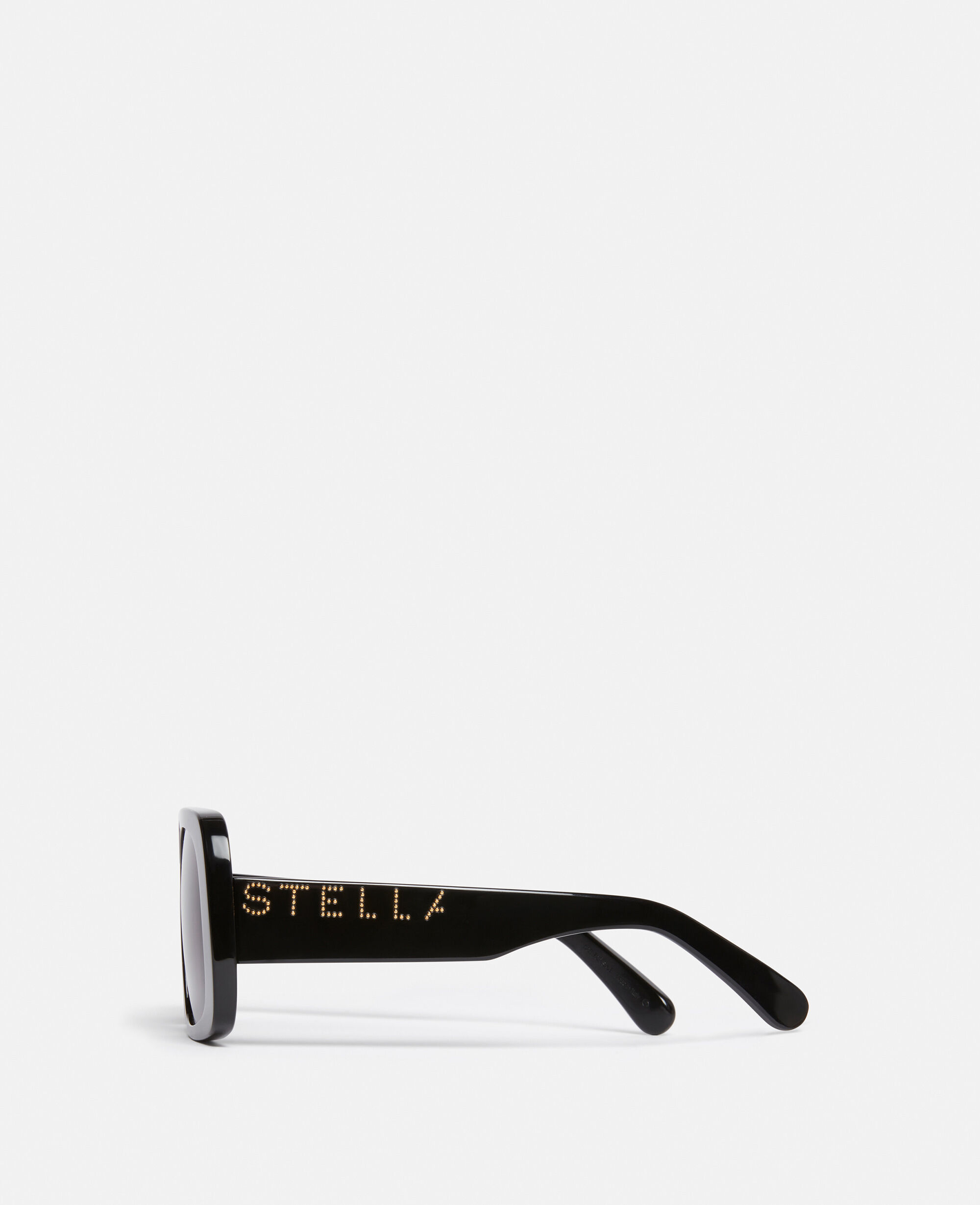 Women シャイニーブラック ロゴ スクエア サングラス | Stella McCartney JP