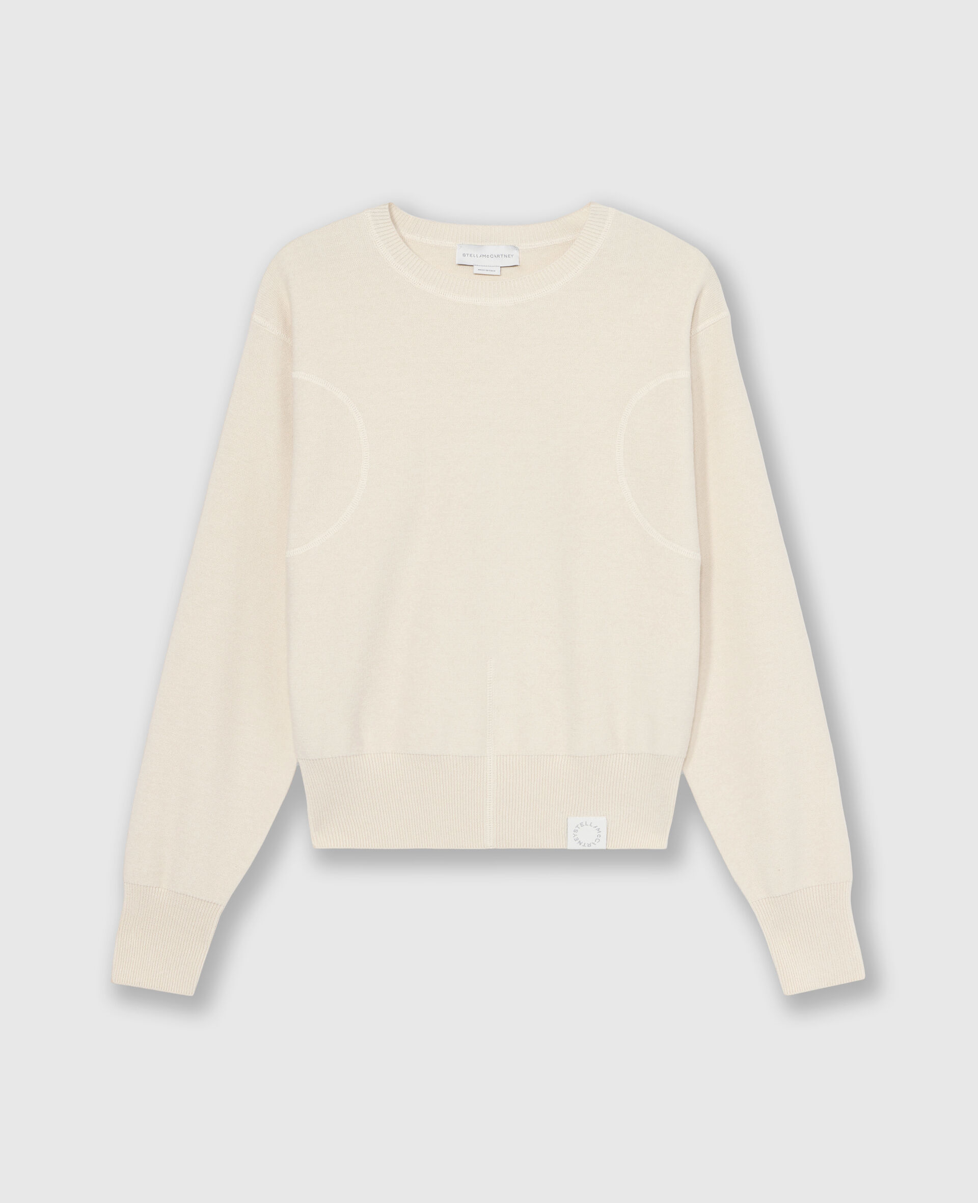 Cropped Kelsun Crewneck Jumper-Cream-large image number 0