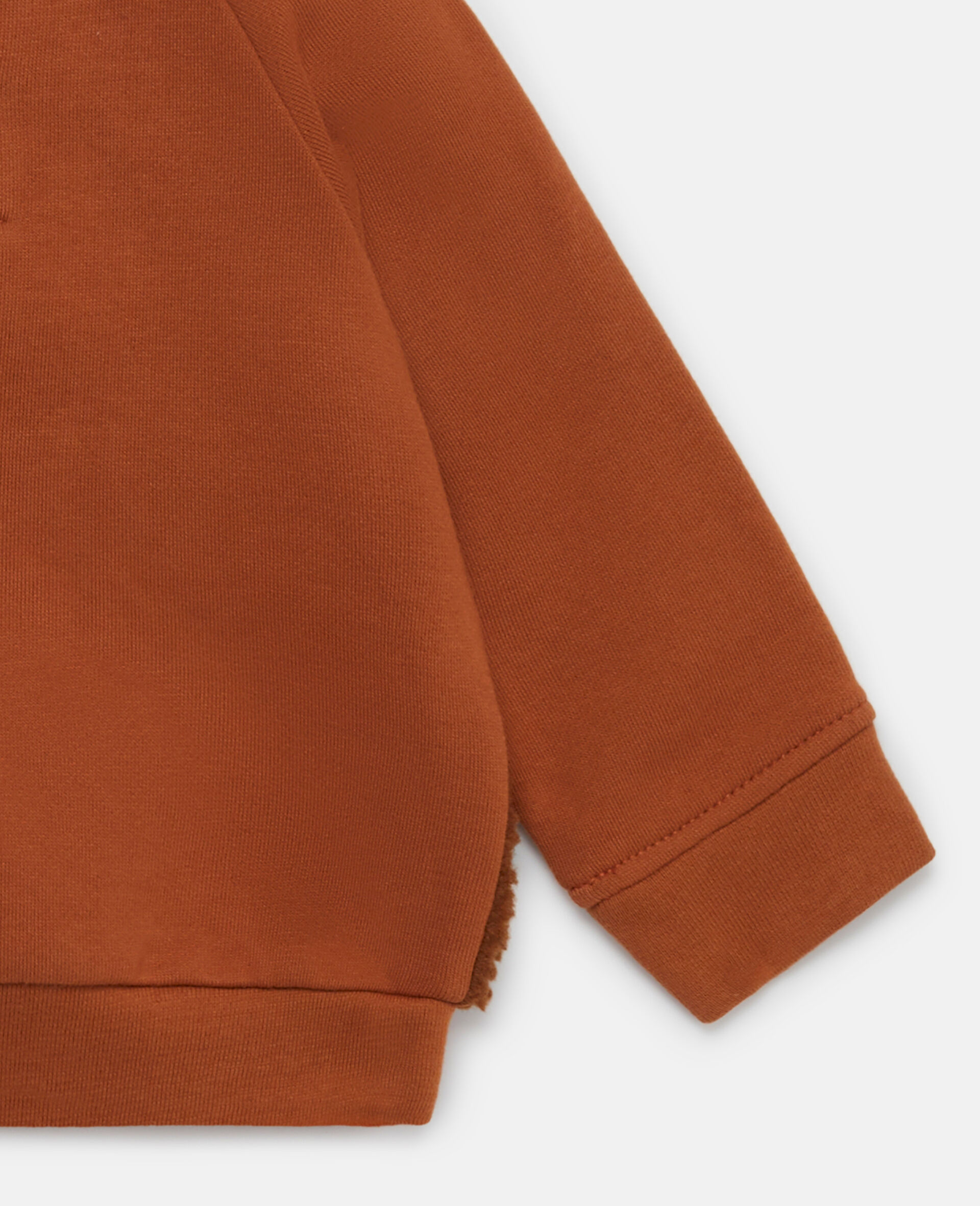 Bear Print Fleece Sweatshirt-Brown-large image number 3