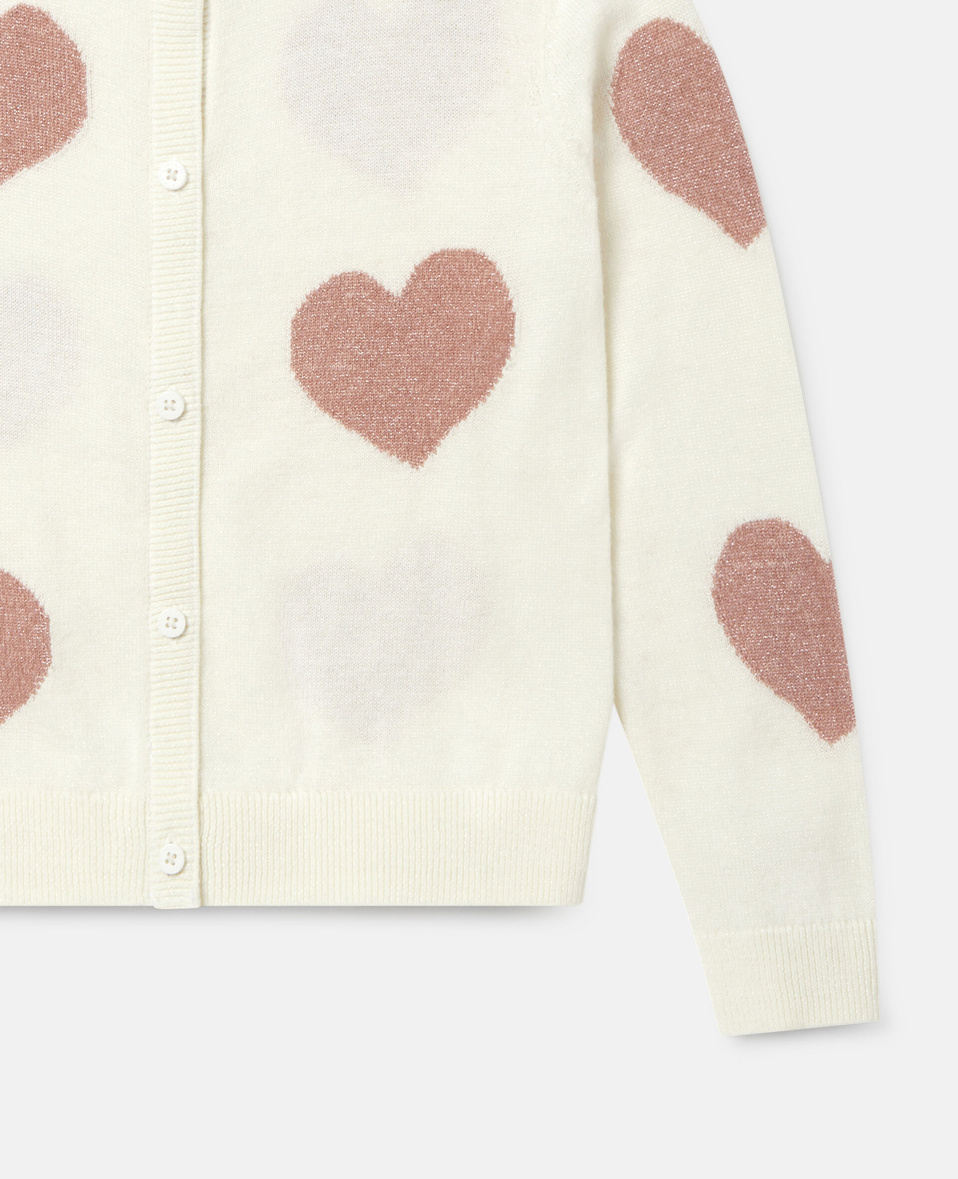 Hearts Knit Cardigan -White-large image number 2