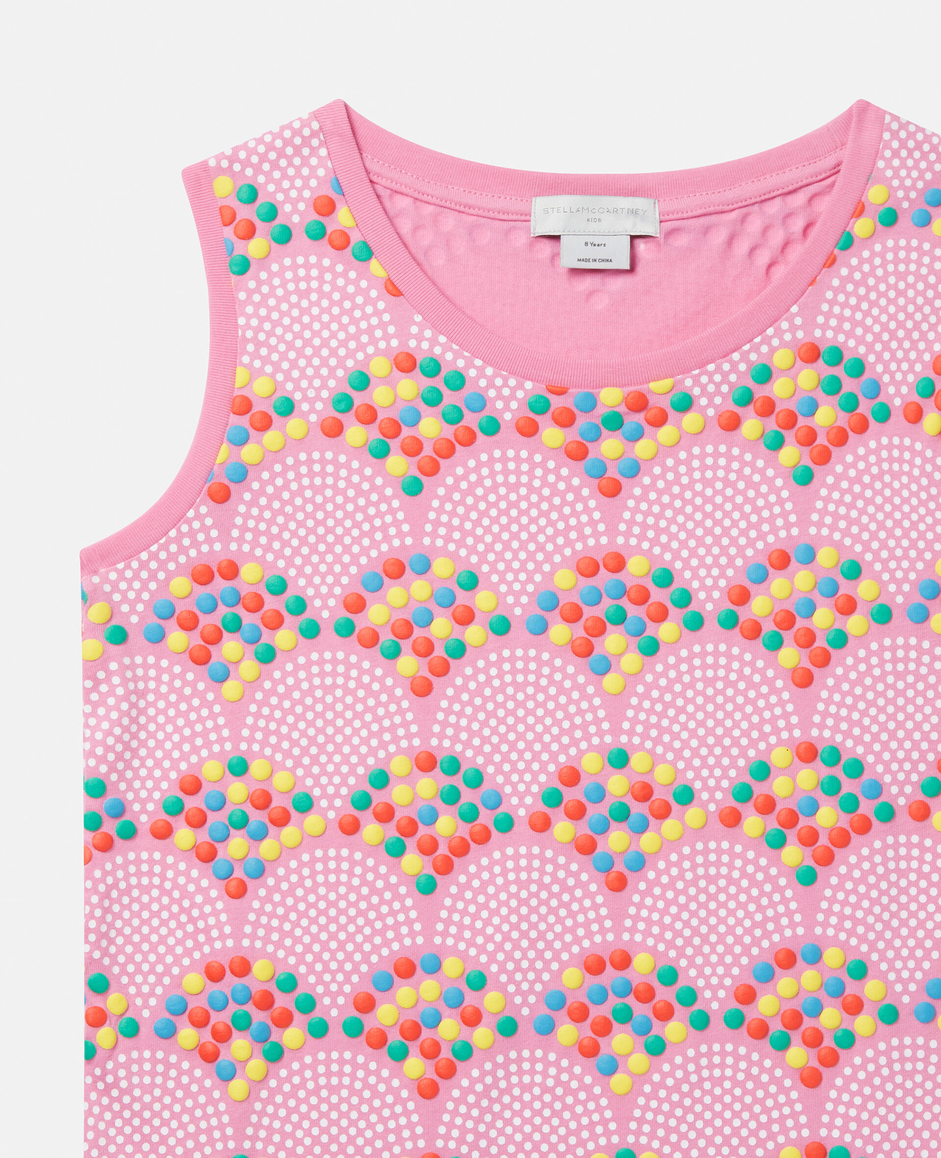 Beaded Fan Motif Sleeveless Jumper Dress-Pink-large image number 1