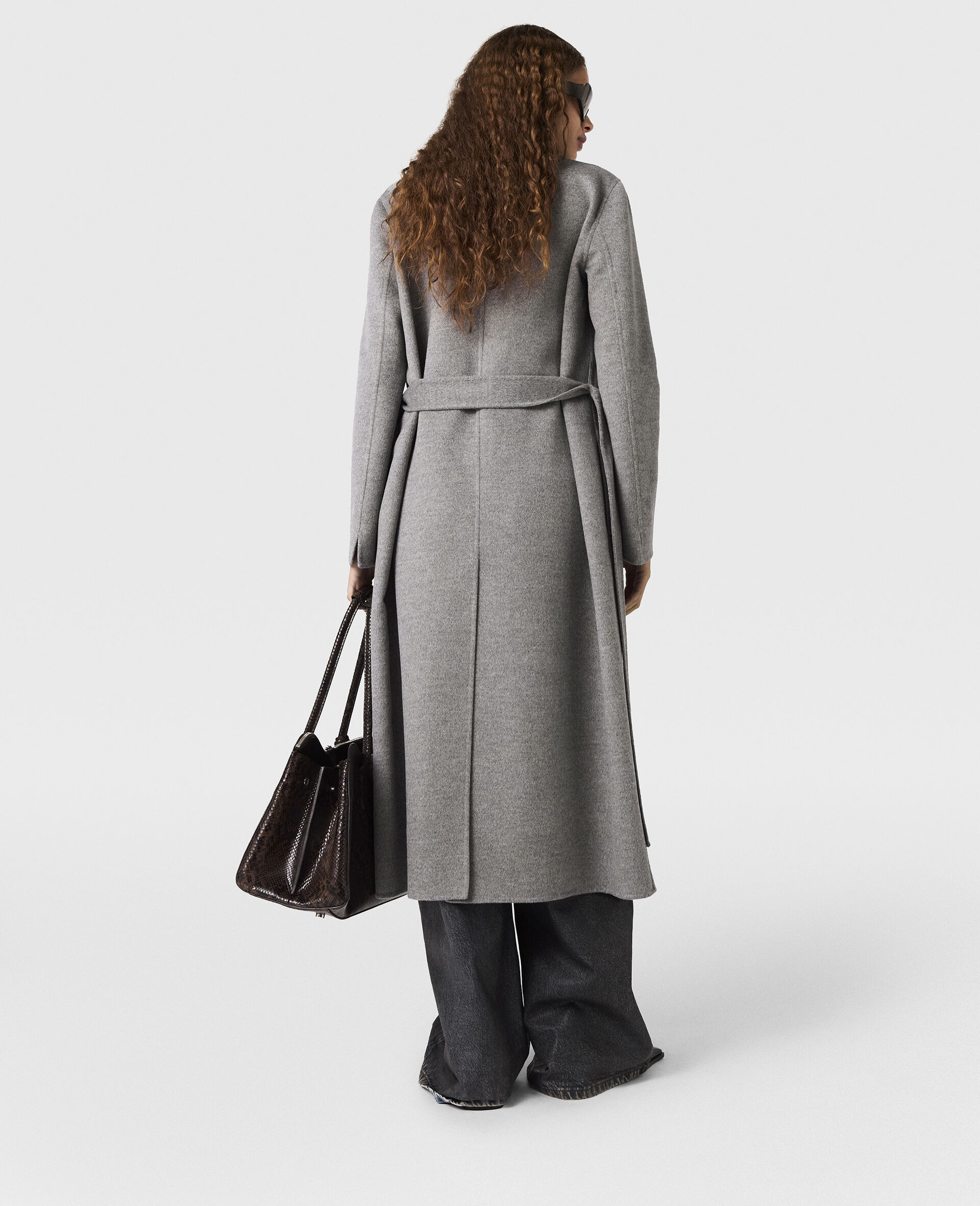 Double-Faced Belted Coat-Brown-large image number 4