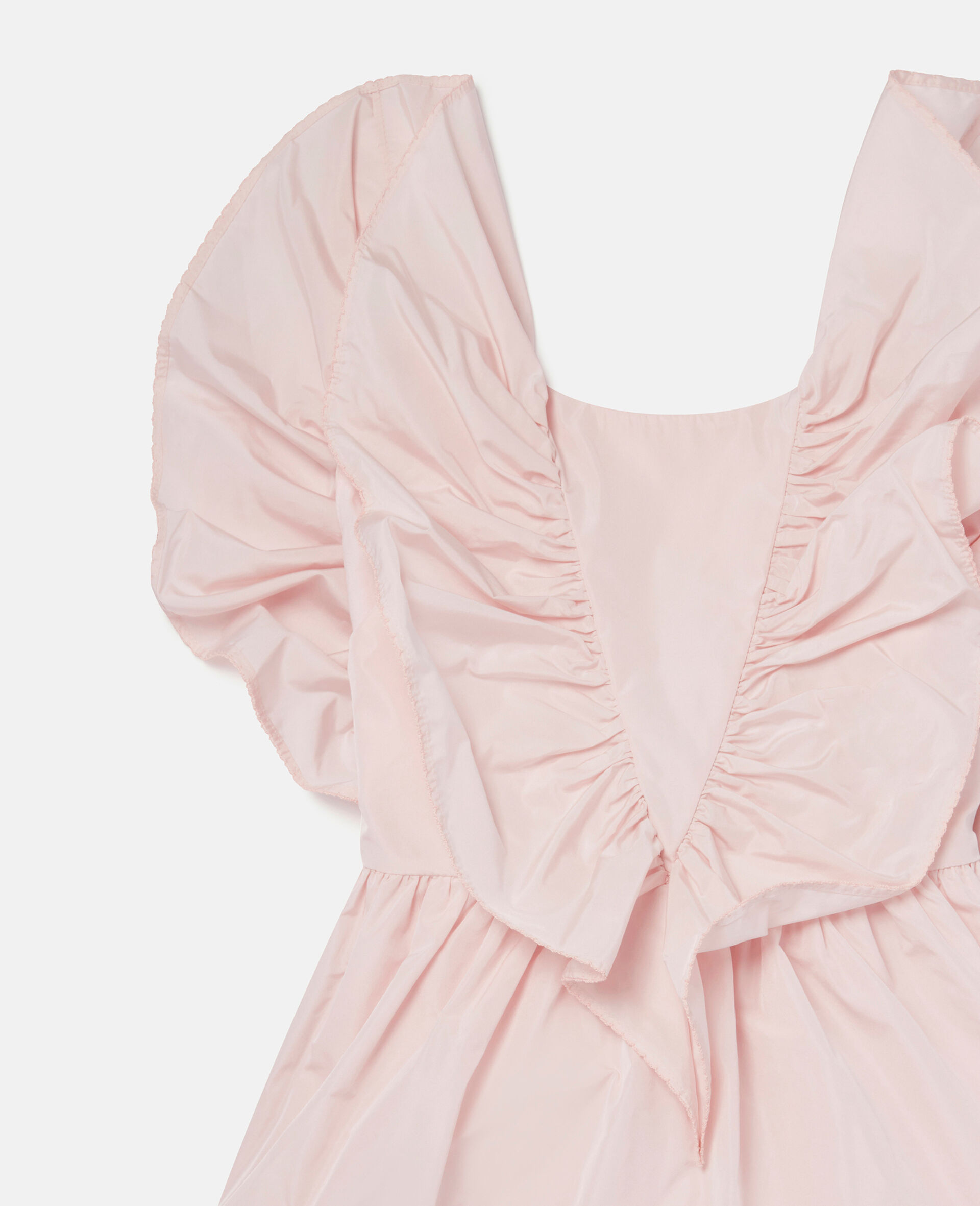 Kids Pink Ruffle Taffeta Belted Dress | Stella McCartney US