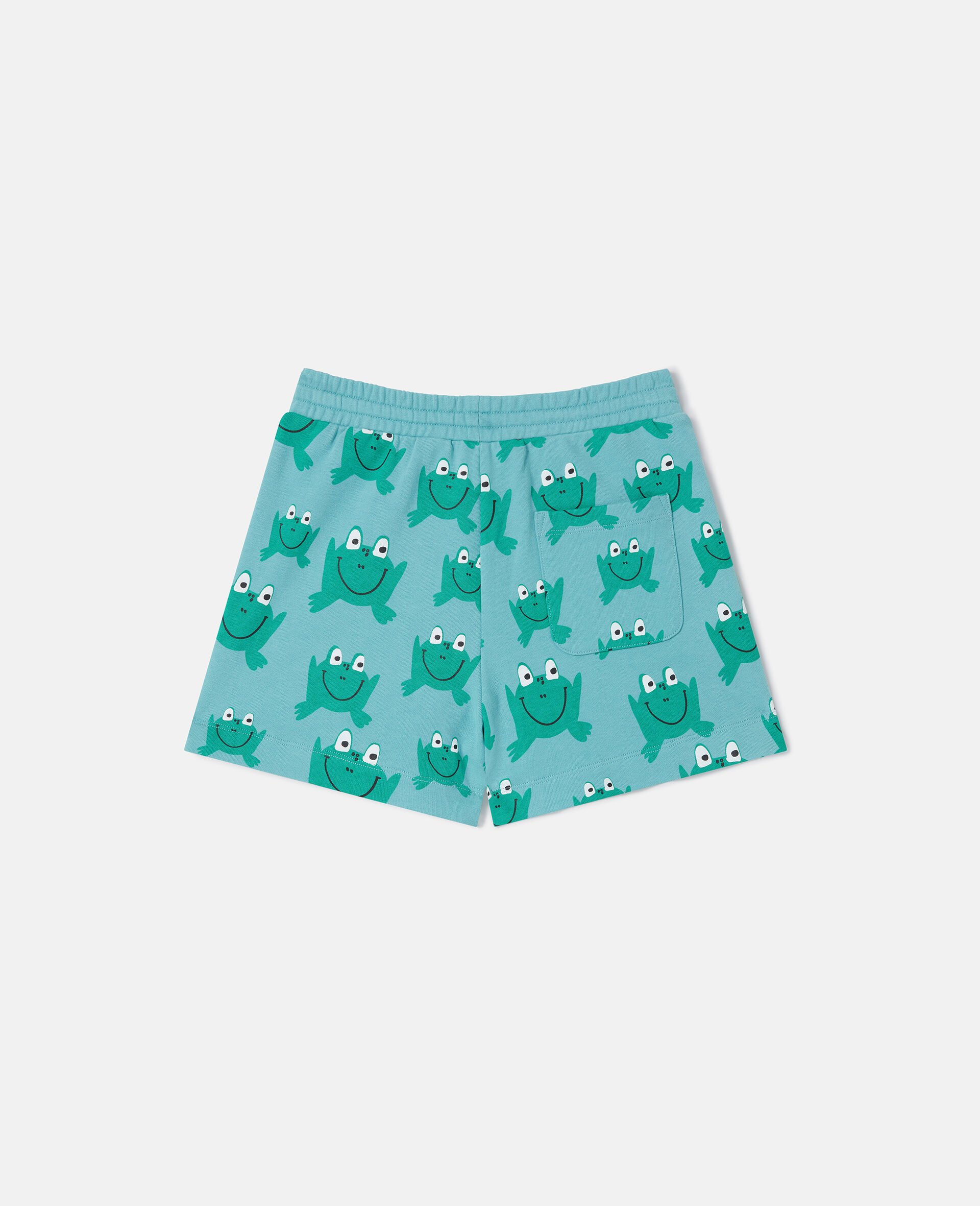 Frog Print Drawstring Shorts -Blue-large Frog Print Drawstring Shorts -Blue-large image number 2