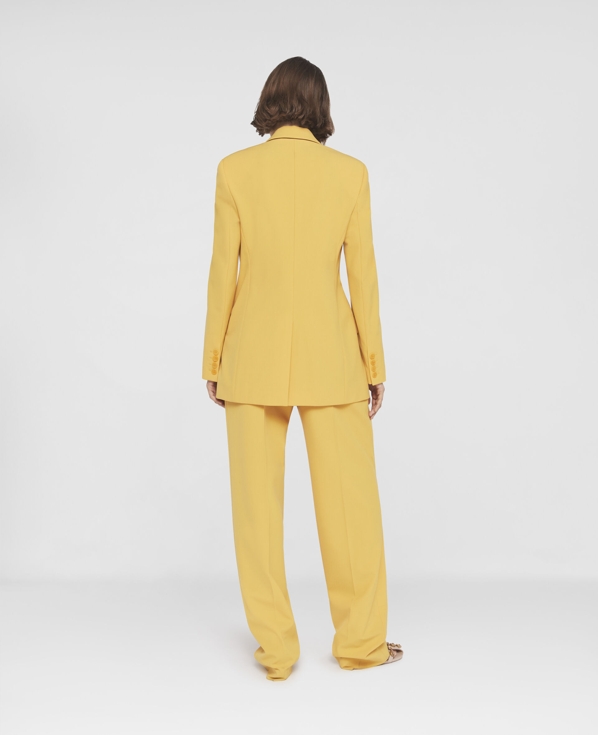Wool Twill Single-Breasted Blazer-Yellow-large image number 2