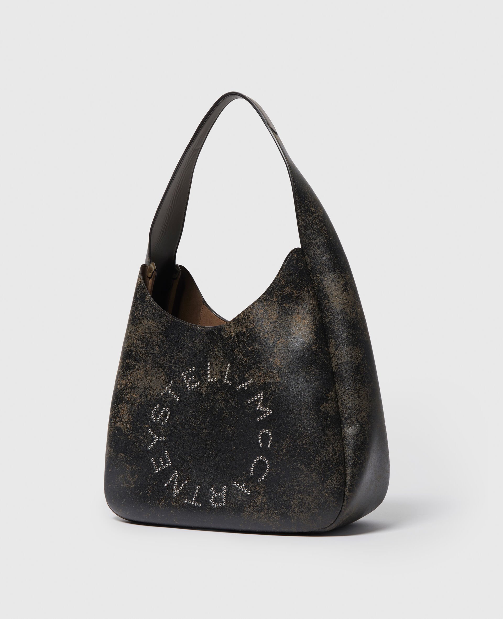 Logo Slouchy Aged Large Hobo Bag -Brown-medium Logo Slouchy Aged Large Hobo Bag -Brown-medium