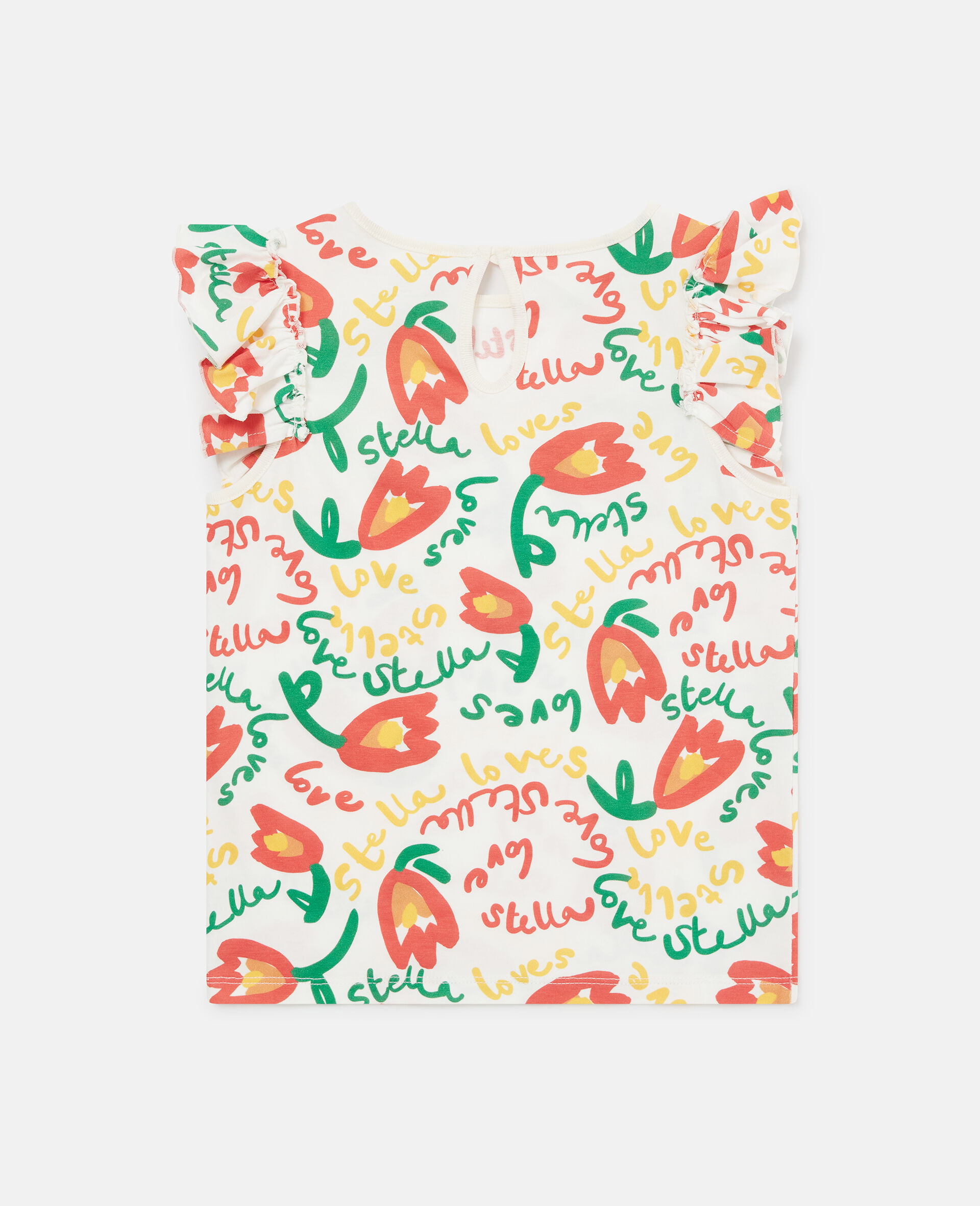 Floral Print Jersey Dress-White-large image number 2