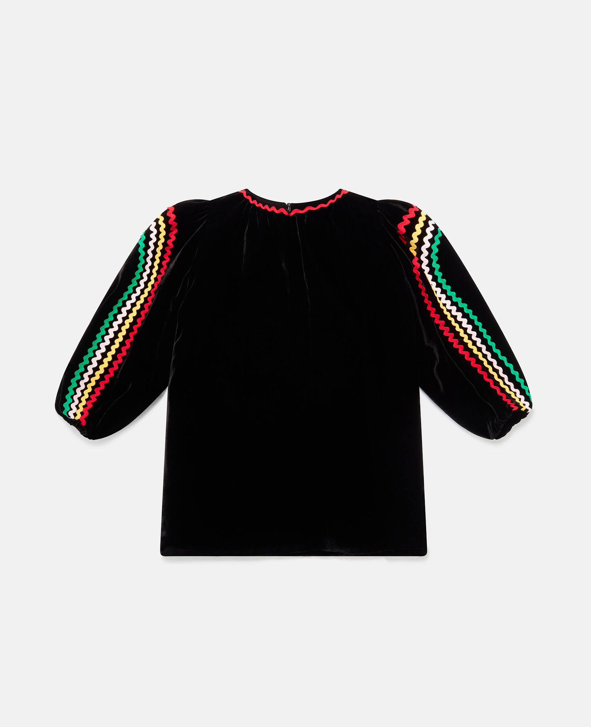 彩虹缎带桑蚕丝连衣裙-黑色-large image number 2