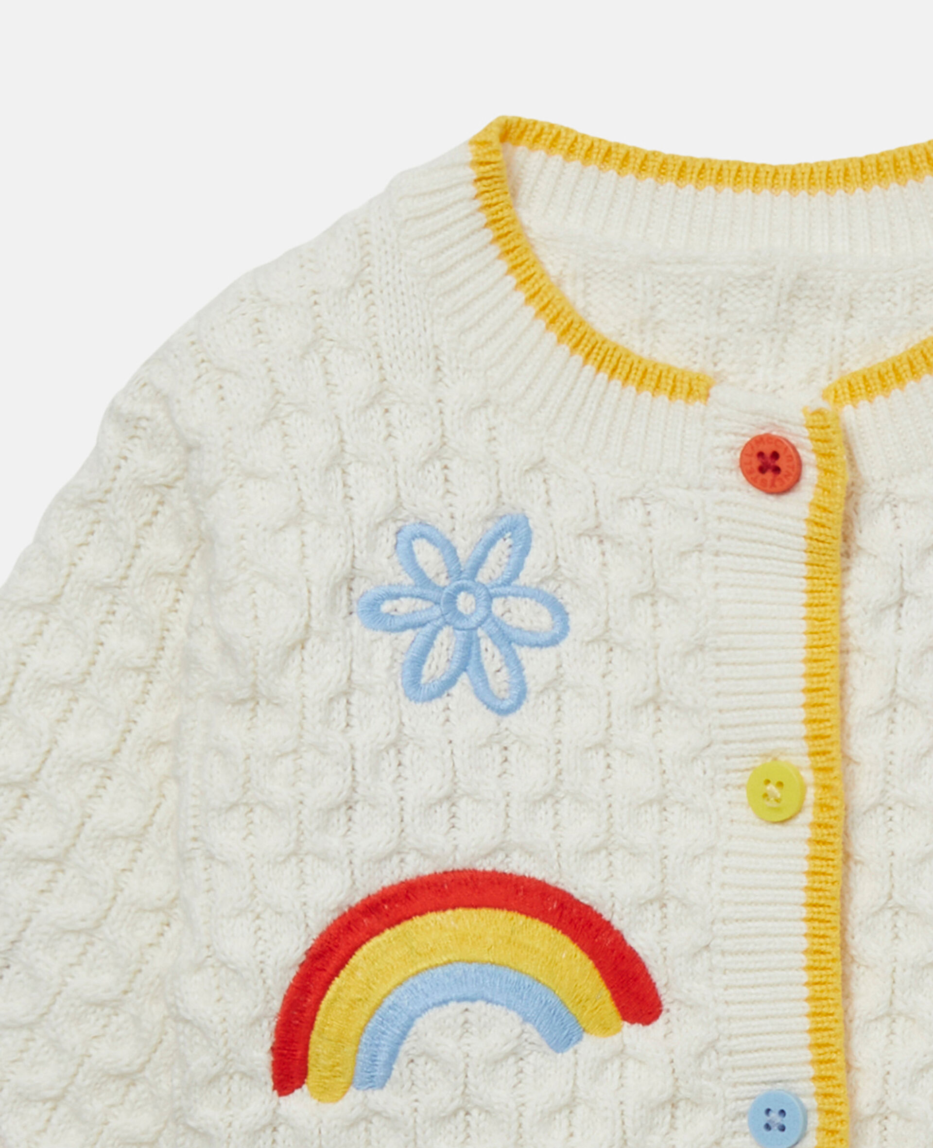 Doodle Embroidery Cardigan-Cream-large image number 1