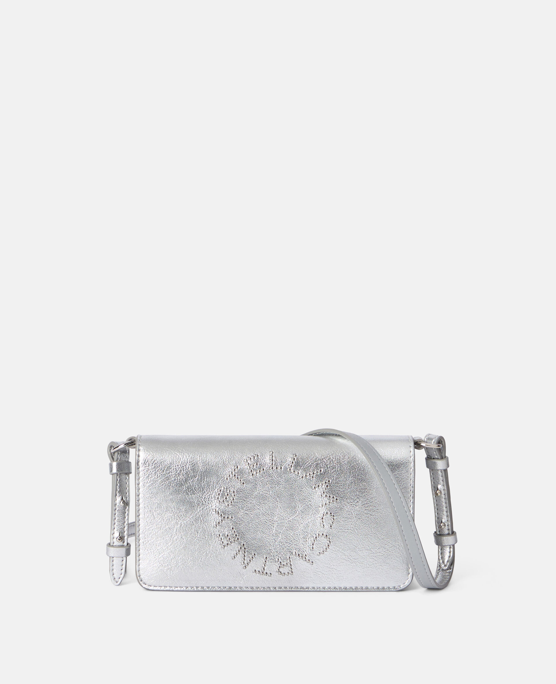 Logo Crossbody Wallet -Silver-large image number 0