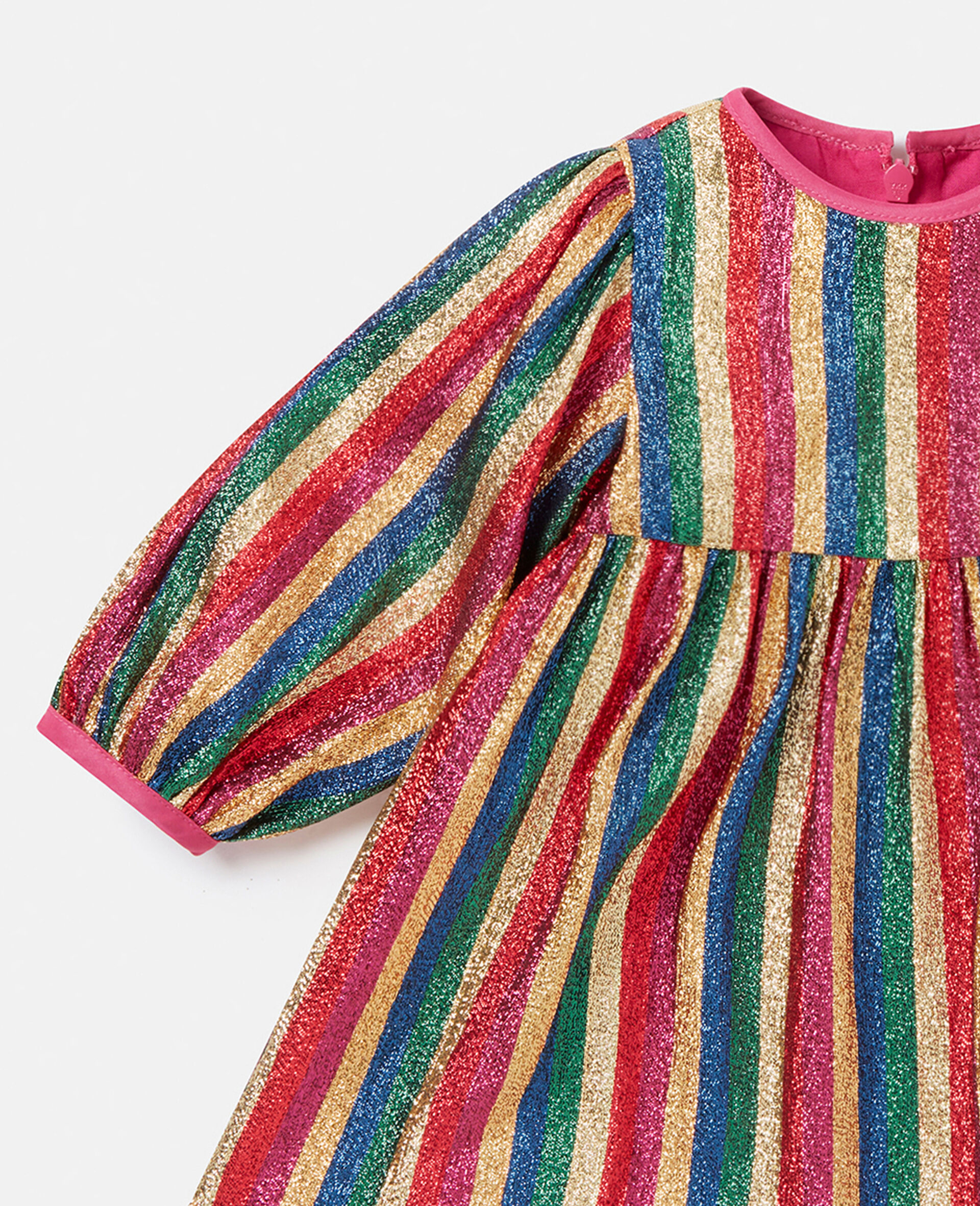 Glitter Rainbow Stripe Dress-Multicolour-large image number 1