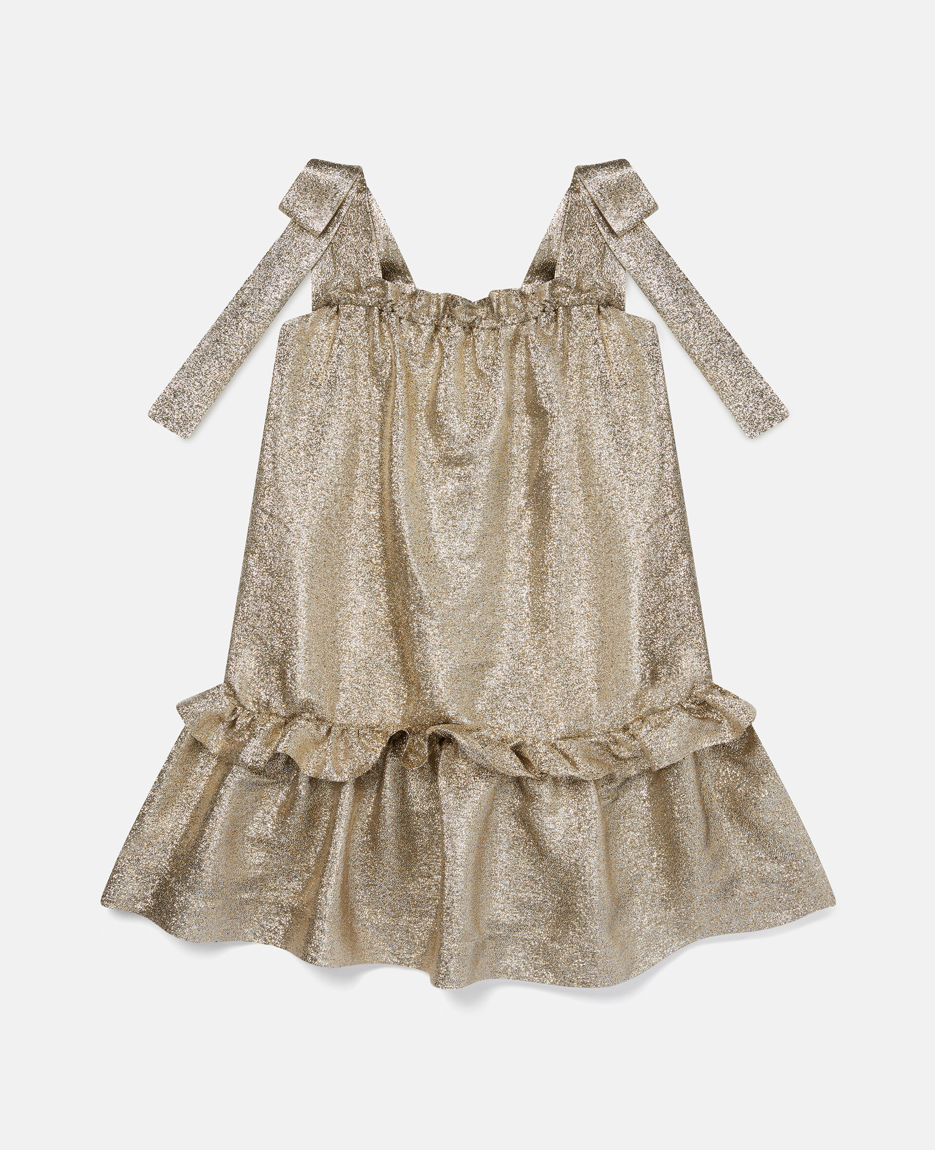 Gold Glitter Ribbon Dress-Yellow-large image number 0