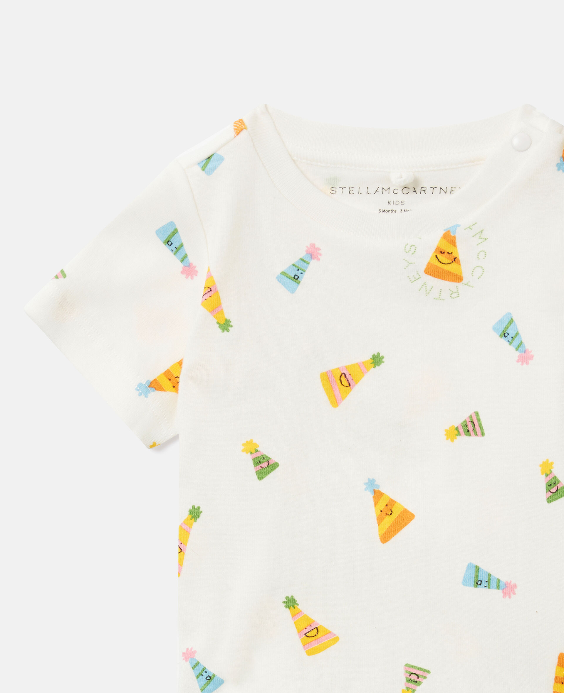 Party Hat Print T-Shirt-White-medium