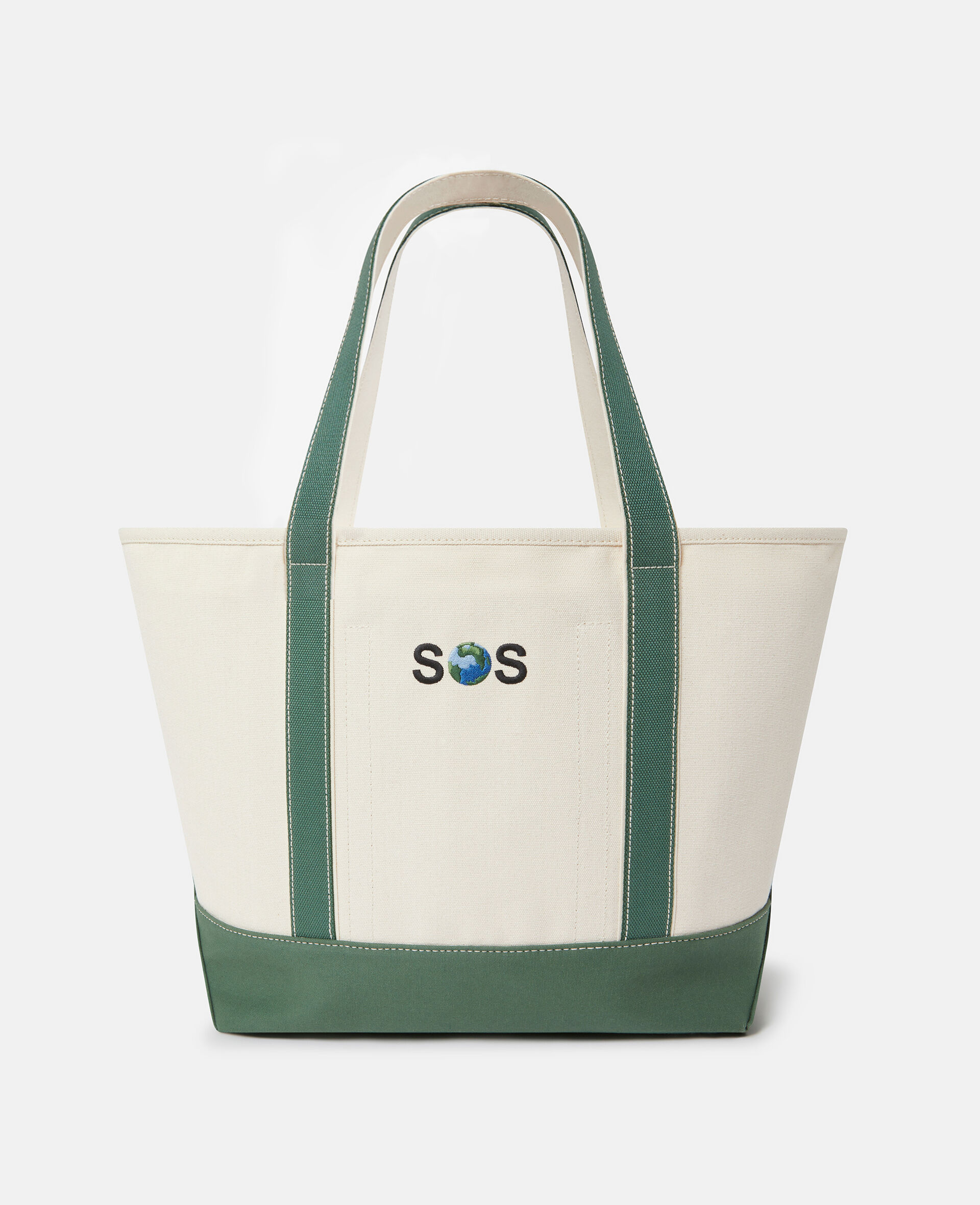 SOS Embroidered Large Tote Bag-Bianco-medium