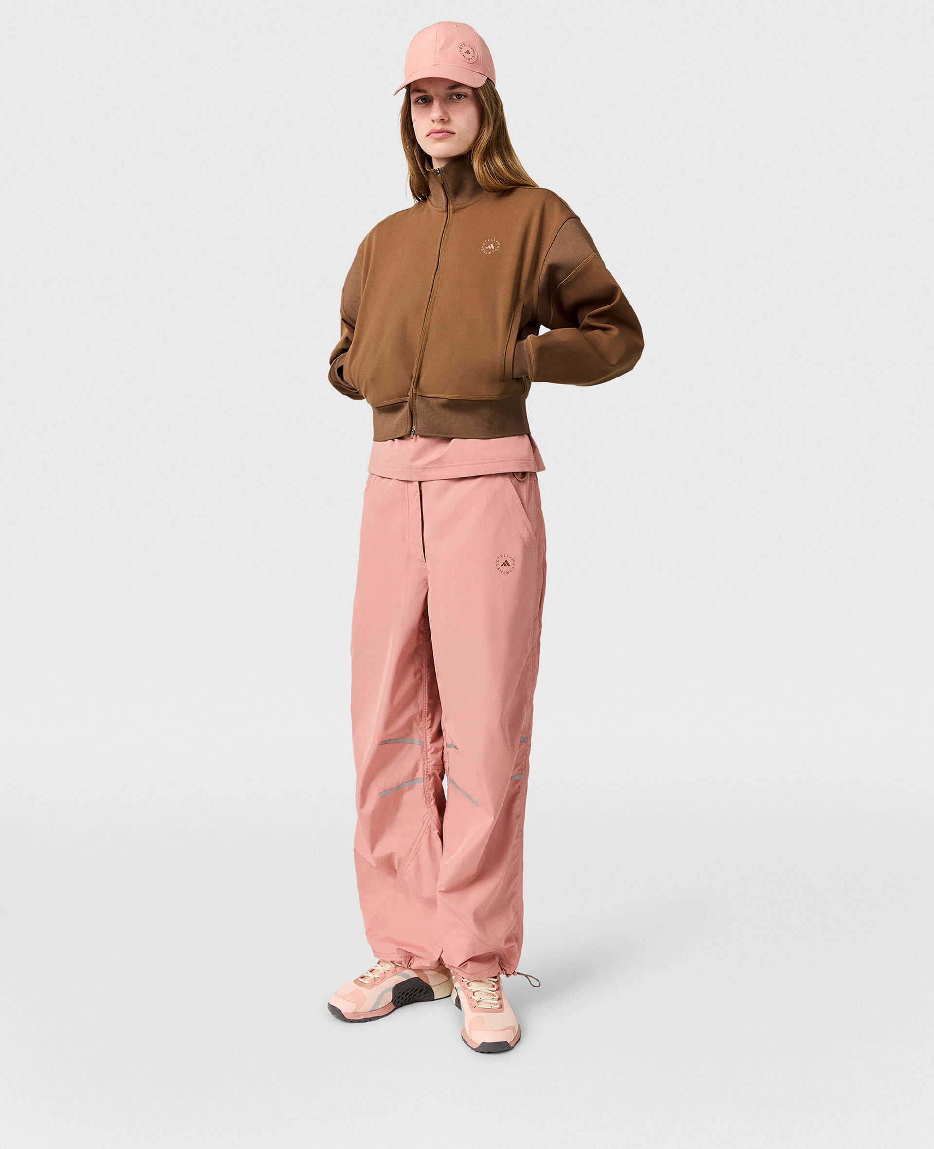 Logo Funnel-Neck Full-Zip Sweatshirt-Brown-large image number 4