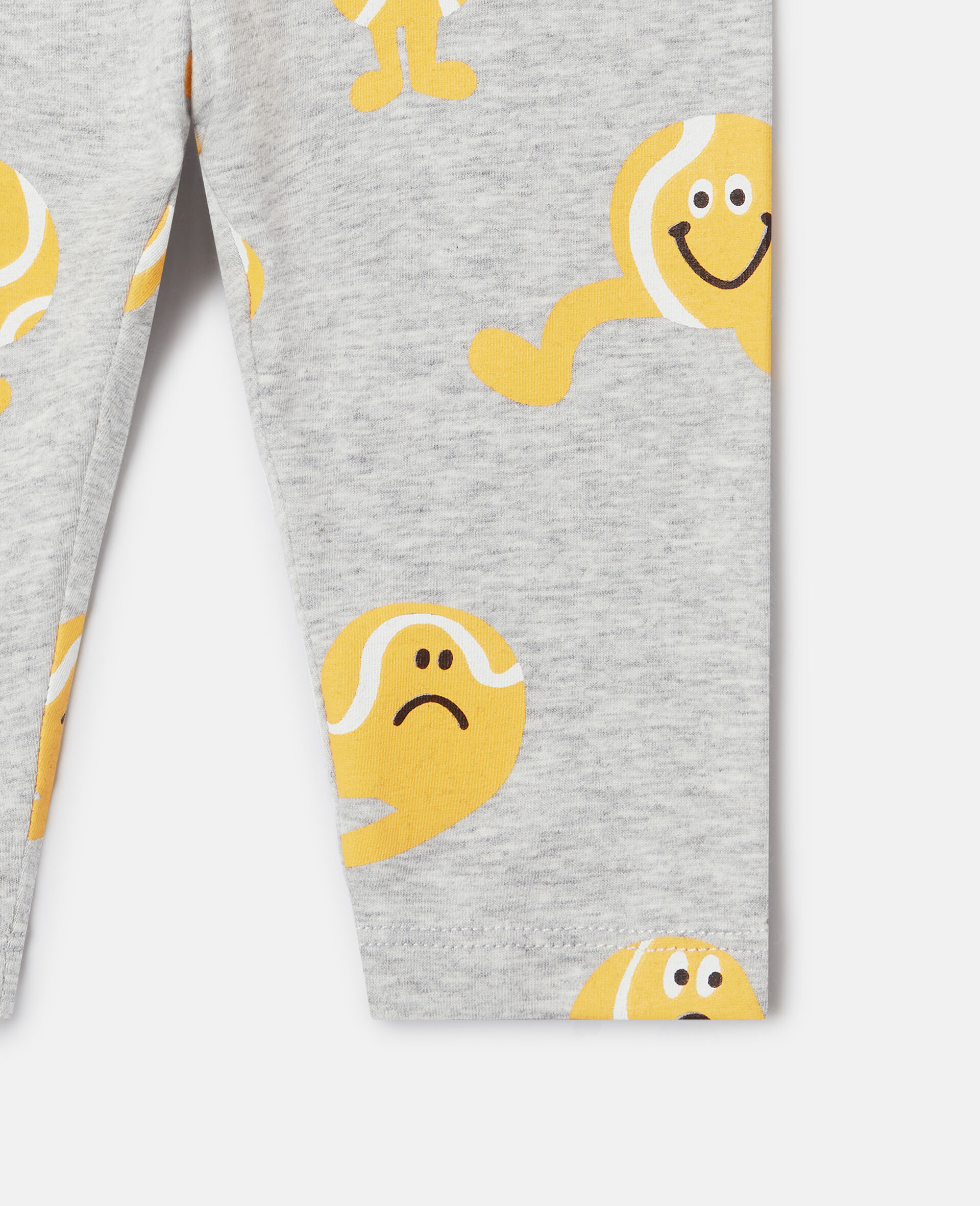 Tennis Ball Print Jersey Leggings-Grey-large image number 3