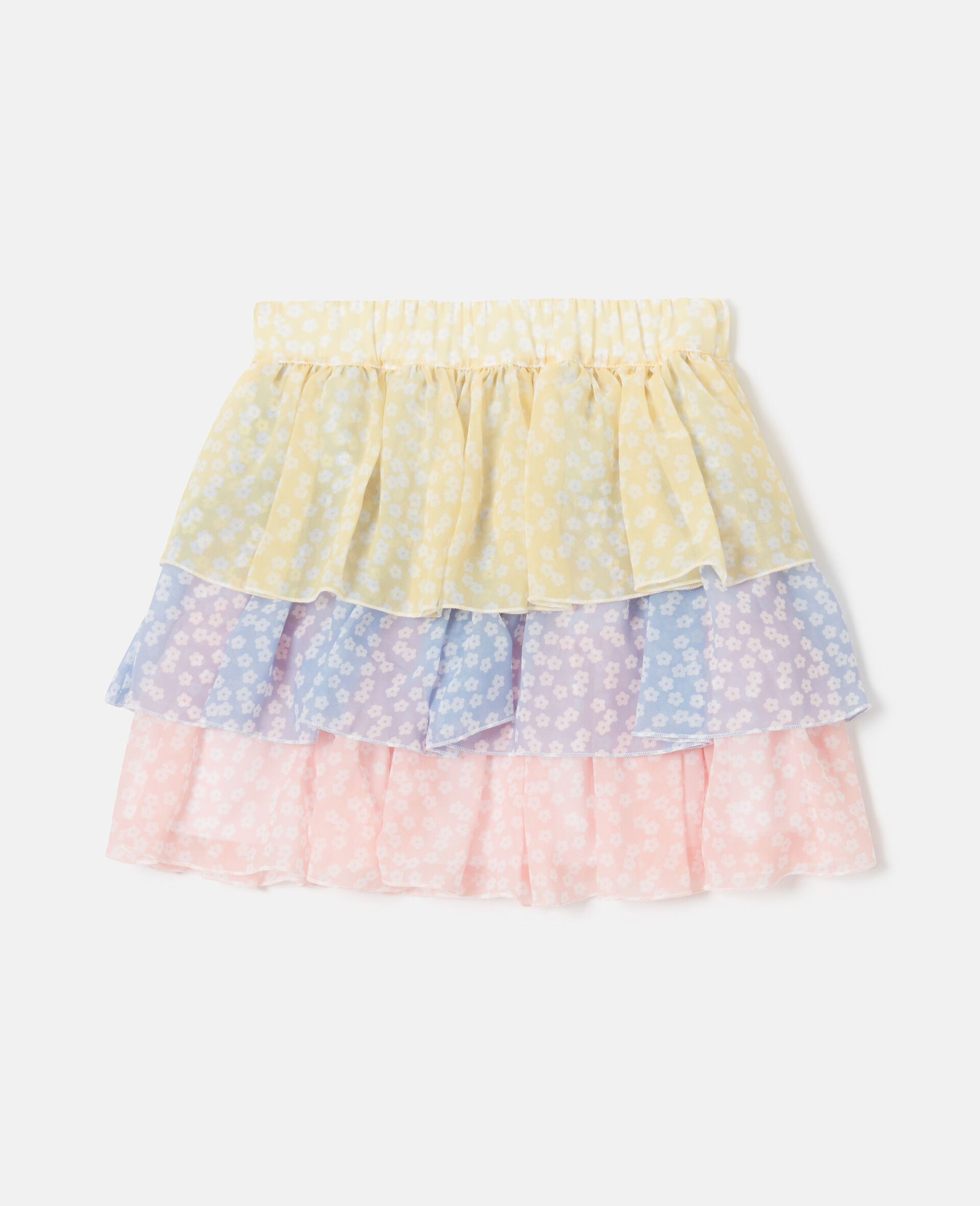 Tiered Chiffon Skirt-Multicolour-large image number 2