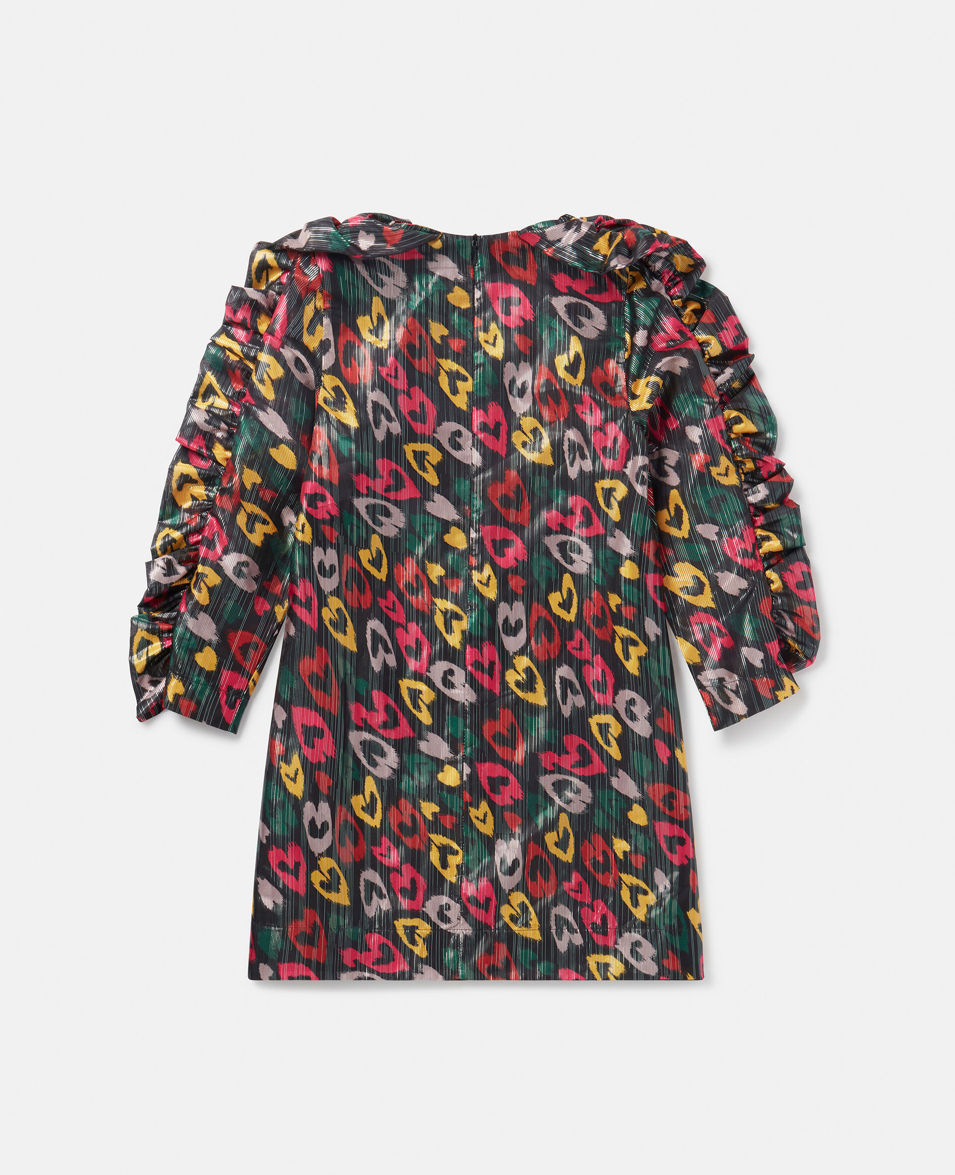 Scribbled Heart Print Dress-Multicolour-large image number 2